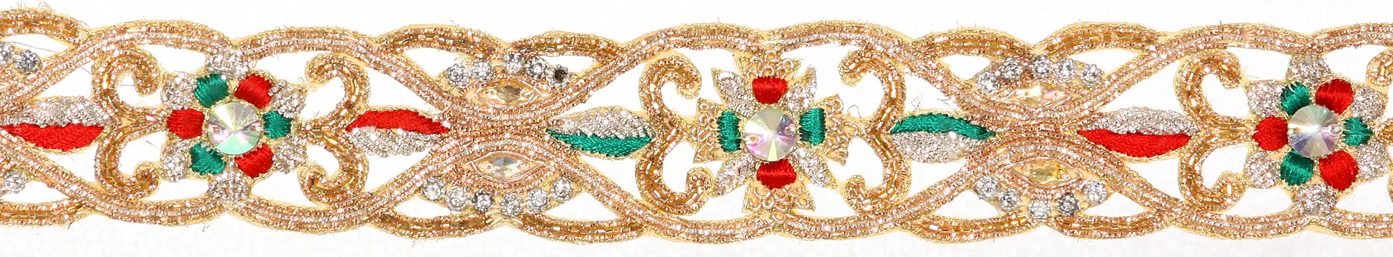 Zardozi Cutwork Border from Kolkata with Threadwork