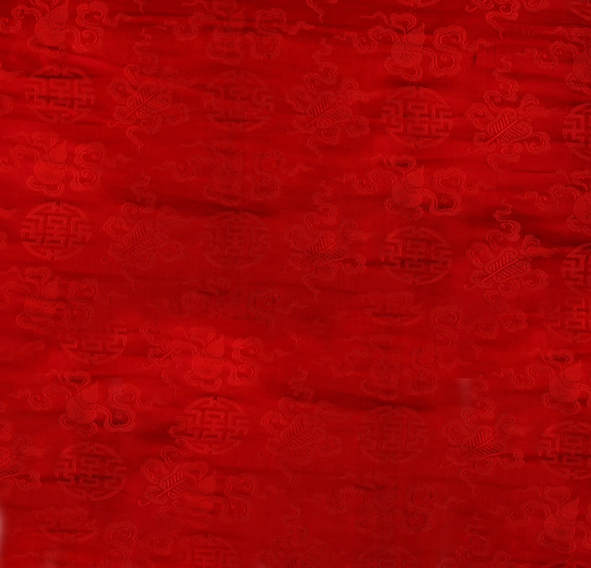 Fabric from Banaras with the Eight Symbols of Good Fortune (Tib. Bkra-shis rtags-brgyad, Skt. Ashtamangala)