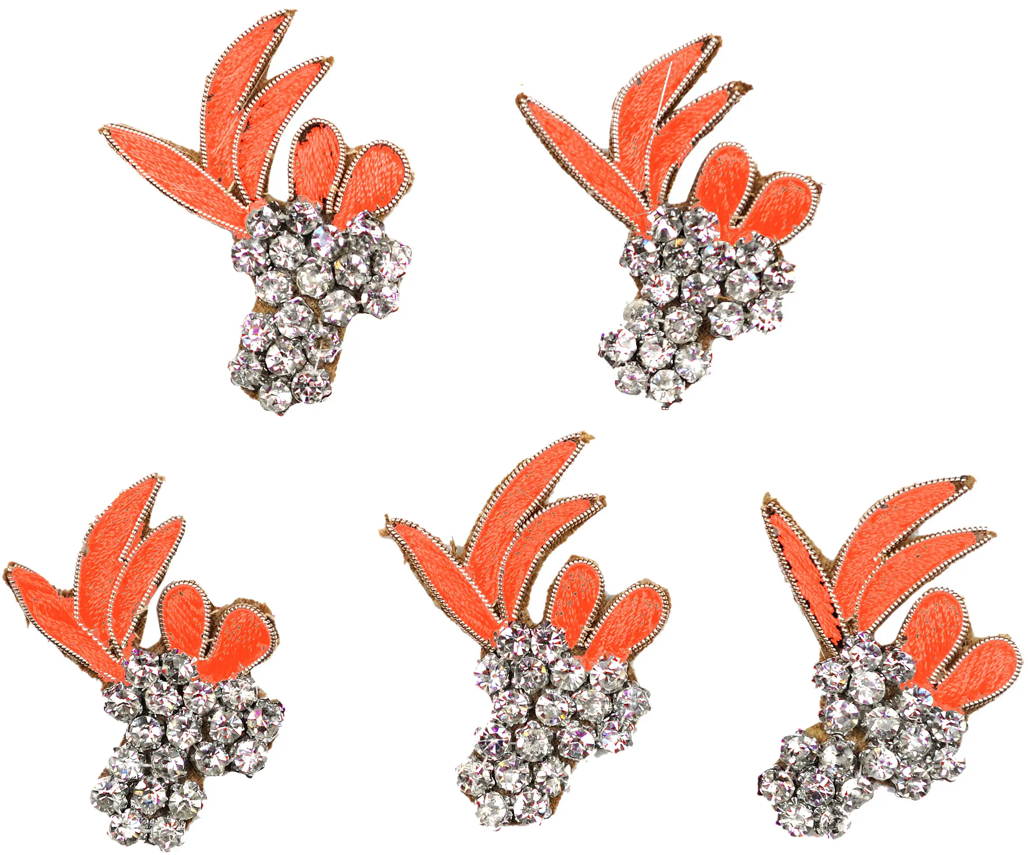 Small Floral Leaves Patches with Stones