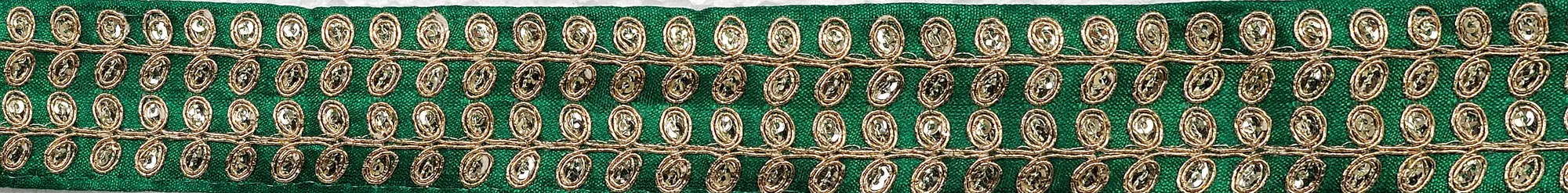 Zardozi Border with Leaves Embroidered with Golden Thread