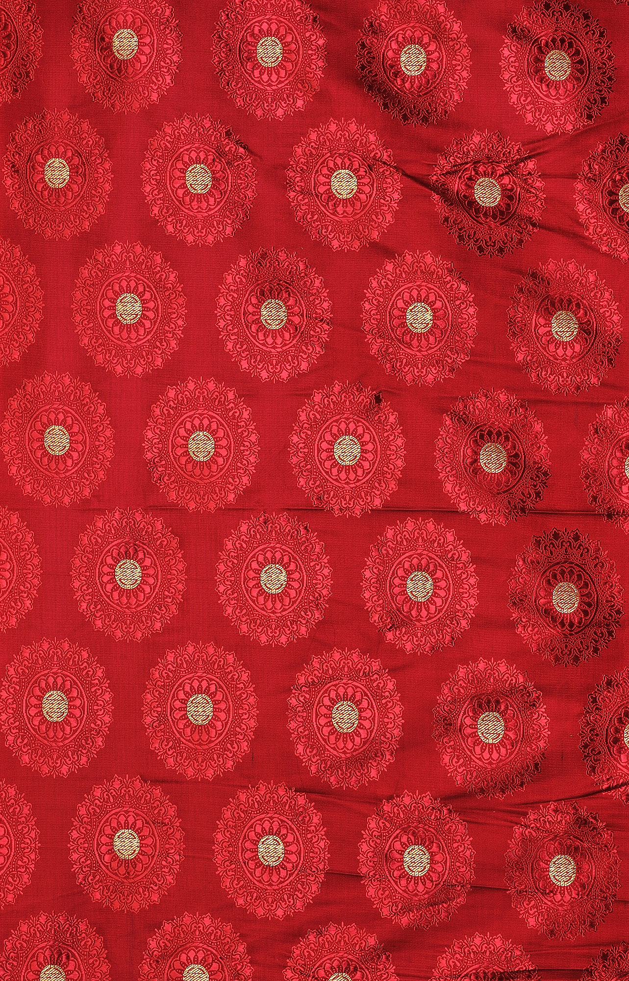 Rosewood-Colored Banarasi Fabric with Woven Chinese Shou Symbols ...