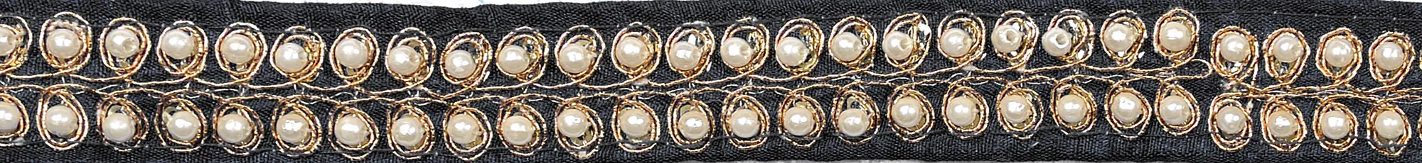 Embroidered Lace with Faux Pearls