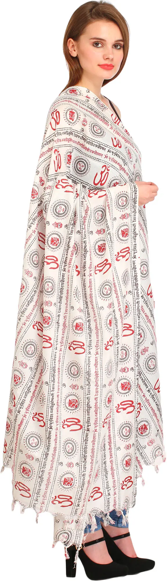 Gayatri Mantra Prayer Shawl, alternate view