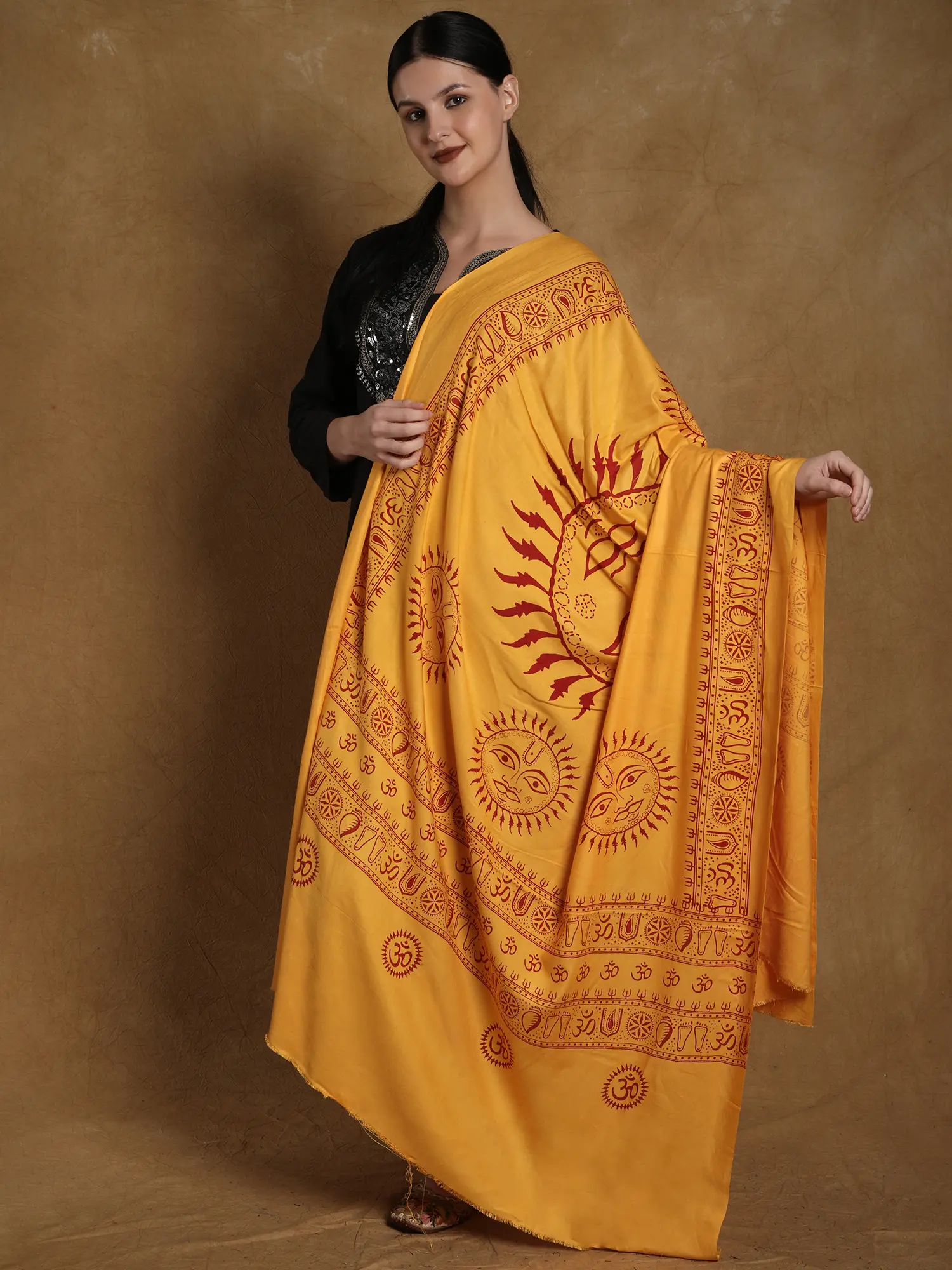 Printed Surya (Sun God) Prayer Shawl