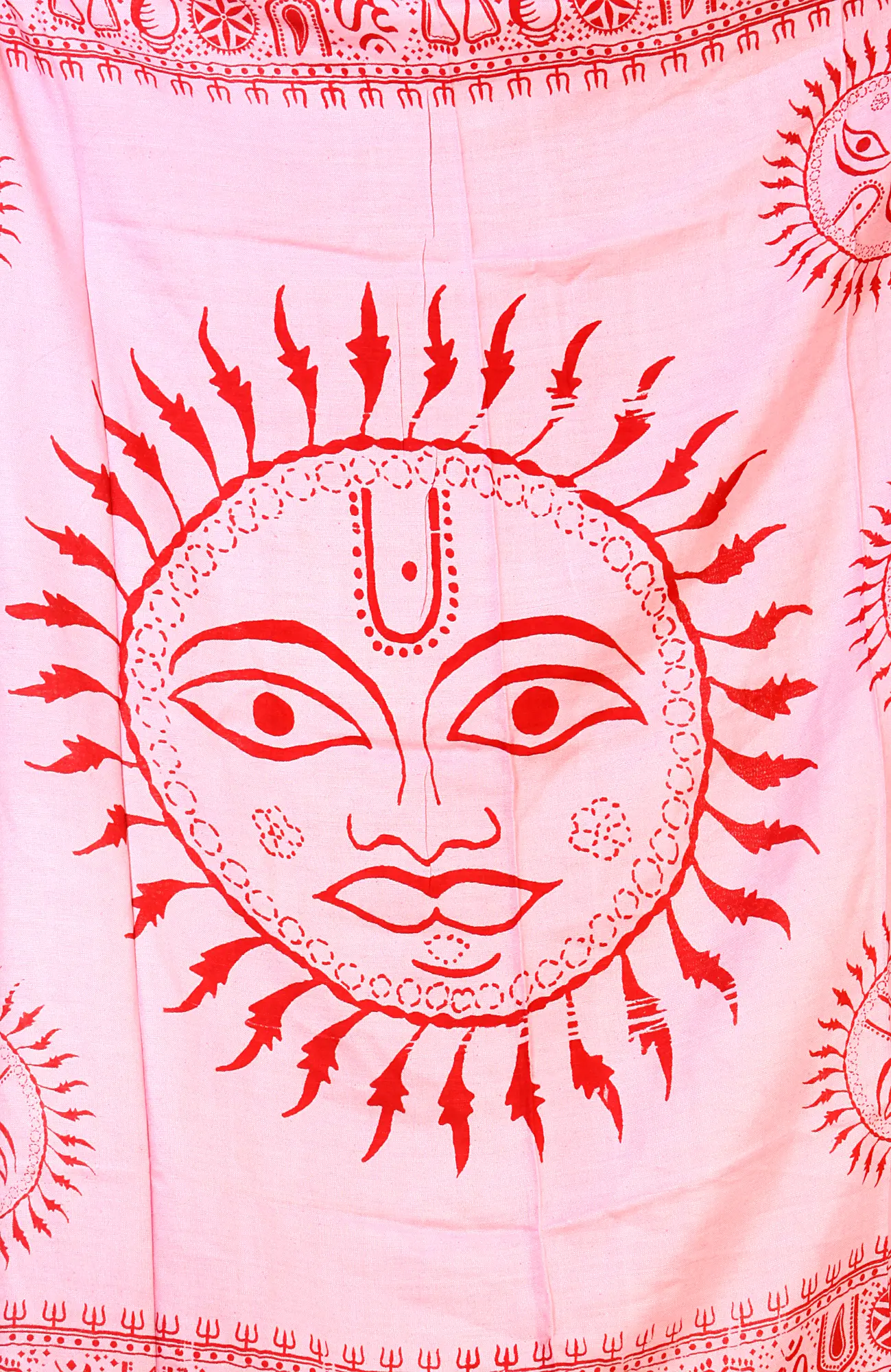 Printed Surya (Sun God) Prayer Shawl, alternate view