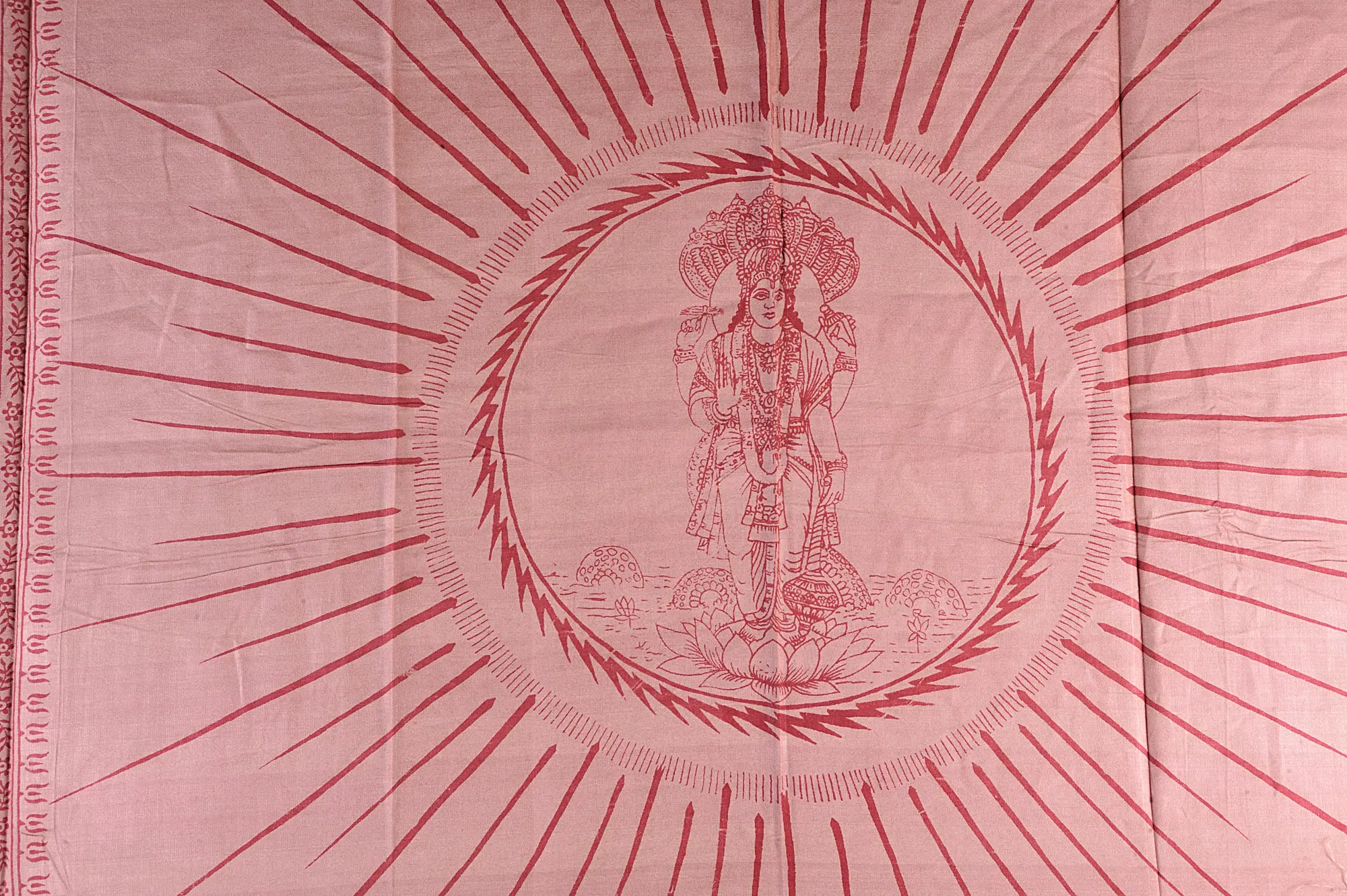 Hindu Prayer Shawl of Lord Vishnu the Preserver, alternate view