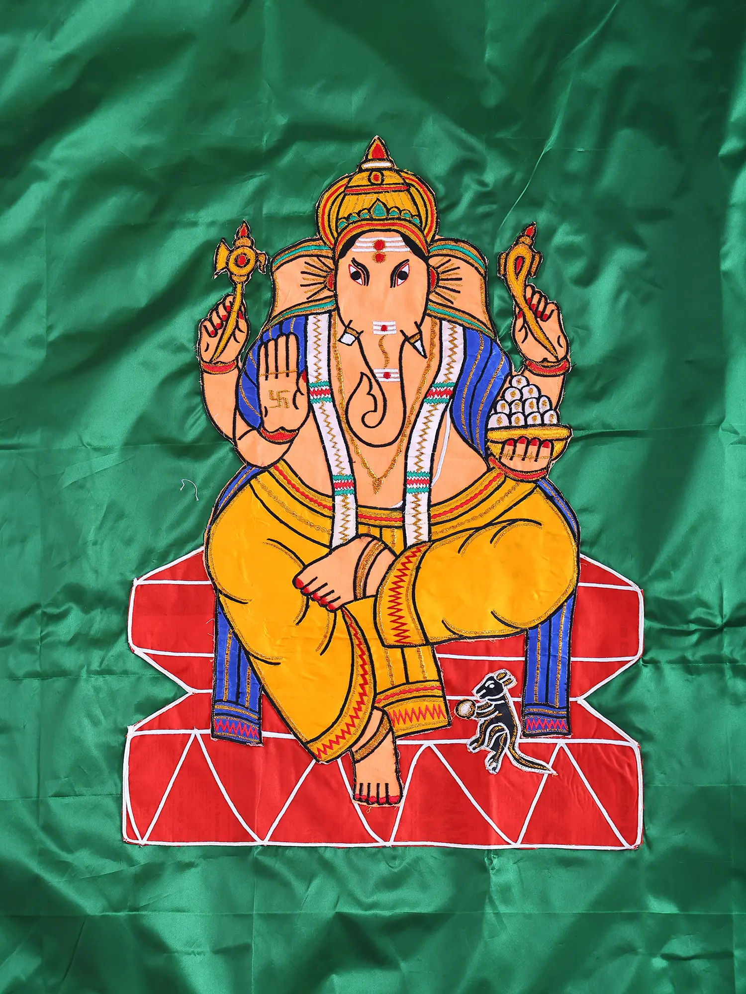 Lord Ganesha Auspicious Temple Curtain, alternate view