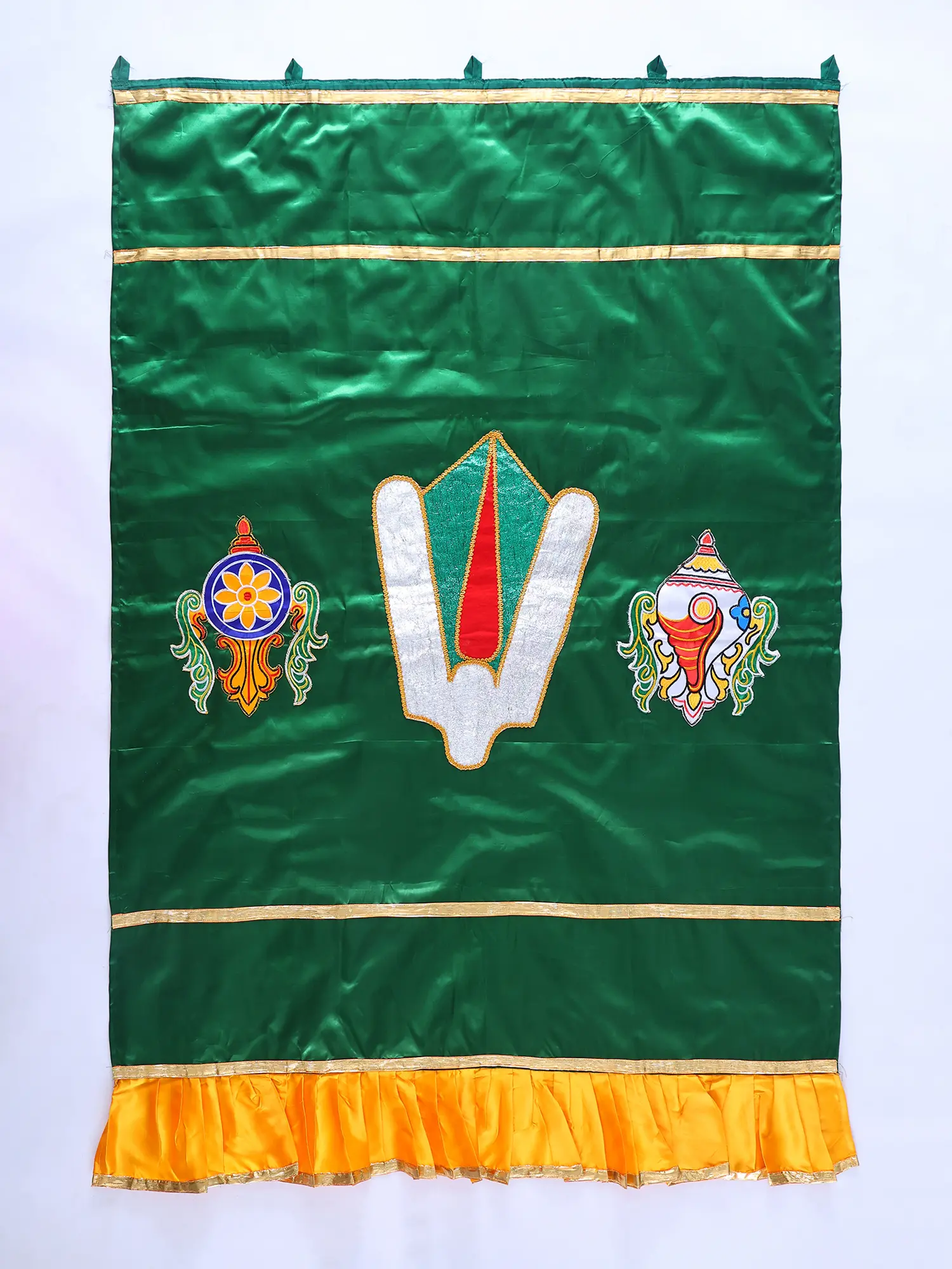 Vaishnava Symbols Auspicious Temple Curtain