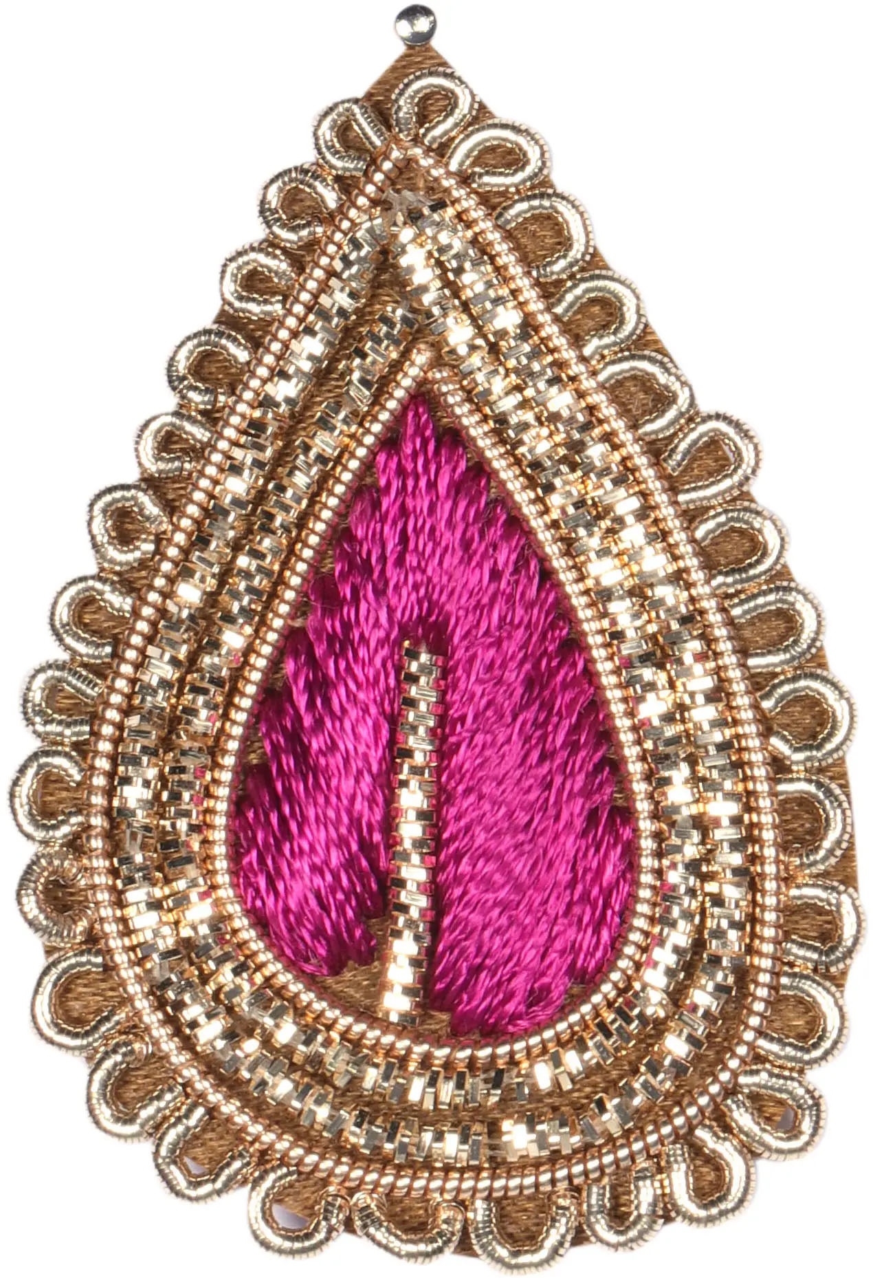 Set of Four Embroidered Tear-Drop Patch