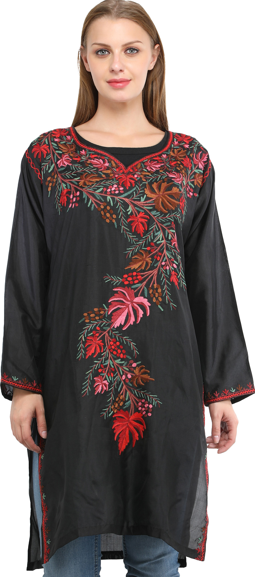 Afia Lucknowi Chikankari Black Gala Booti Exquisite Georgette Fabric Super  Soft and Super Comfortable Kurti Elegant Ethnic Wear for Women - Etsy Norway