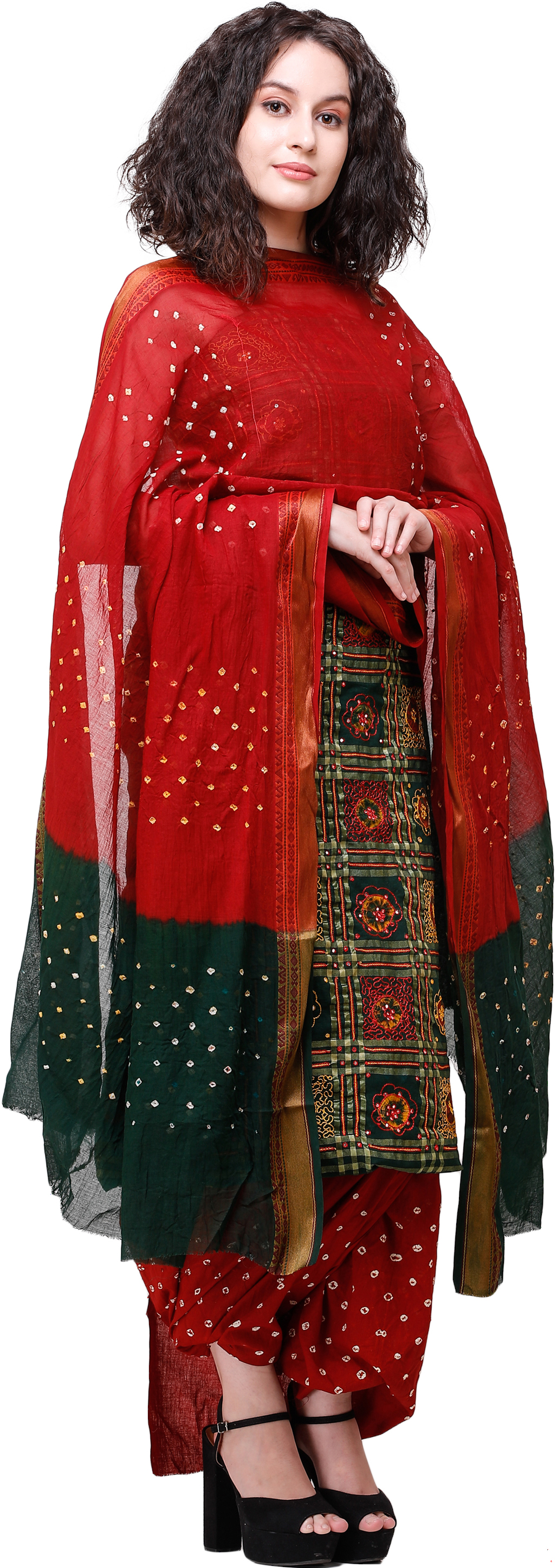 patterns for bandhani salwar kameez