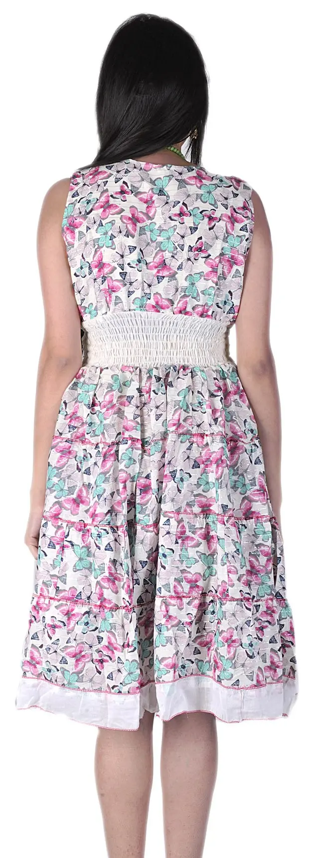 Ivory Barbie Dress with Printed Butterflies, alternate view