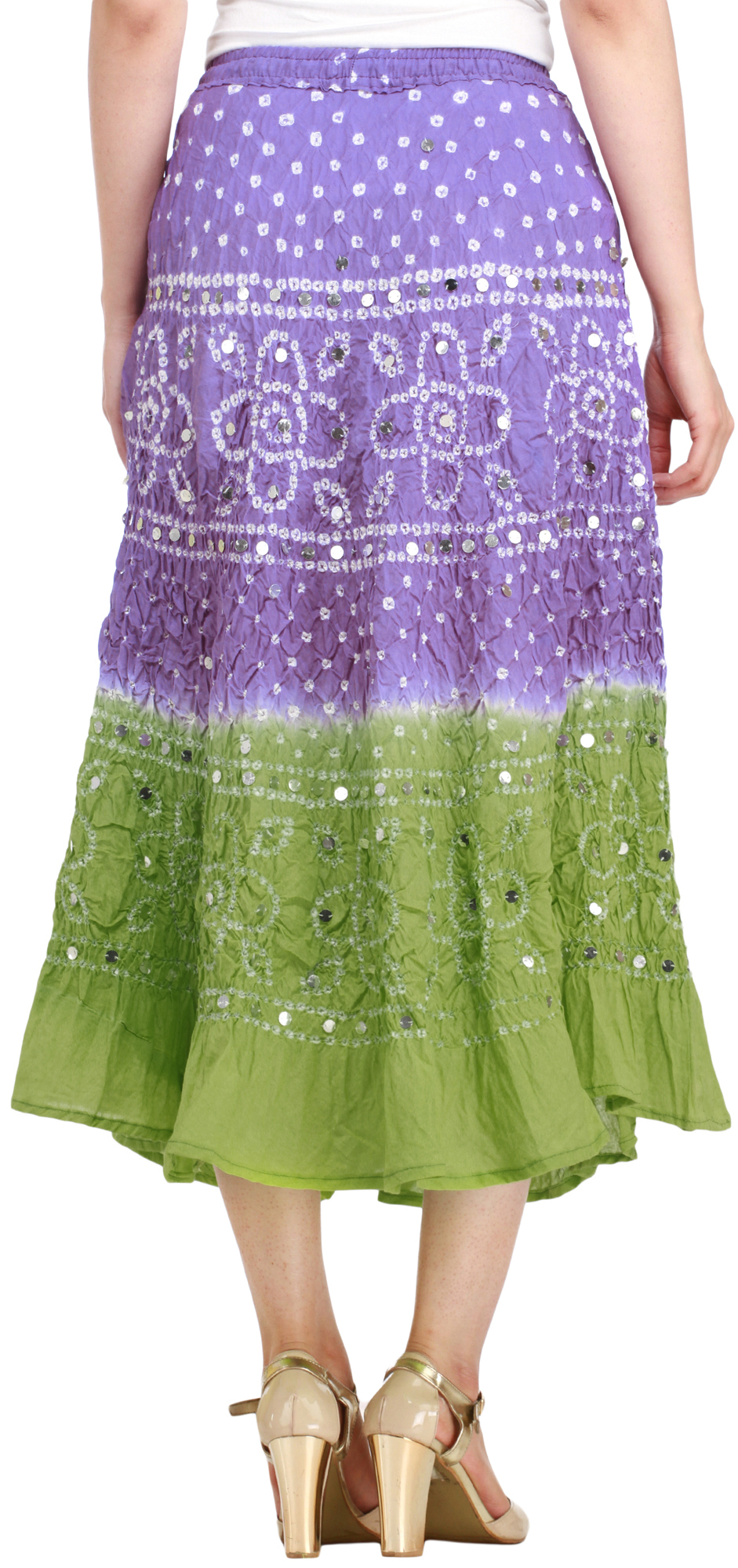 JaipurOnlineShop Long Rajasthani Hand Printed Cotton Skirt Size Regular