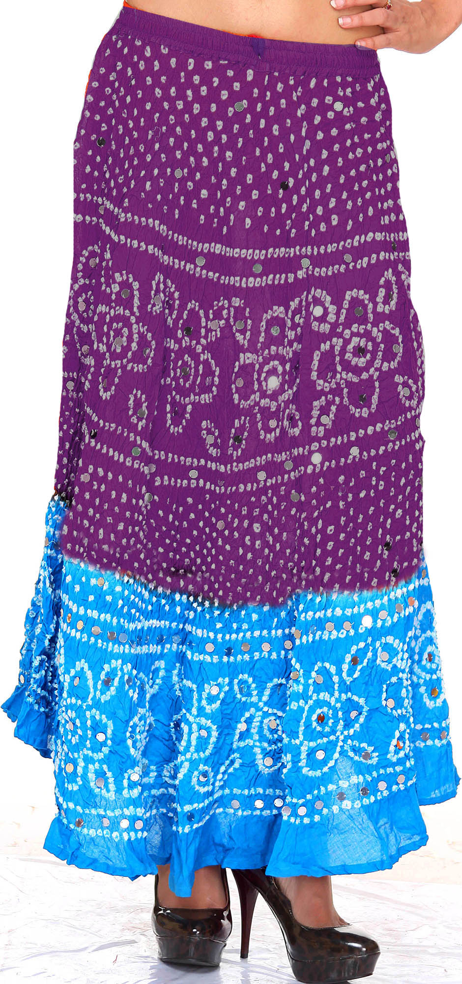 Multicolor Handcrafted Jaipur Bandhani Long Skirt; Silk | Long skirt, Skirts,  Silk