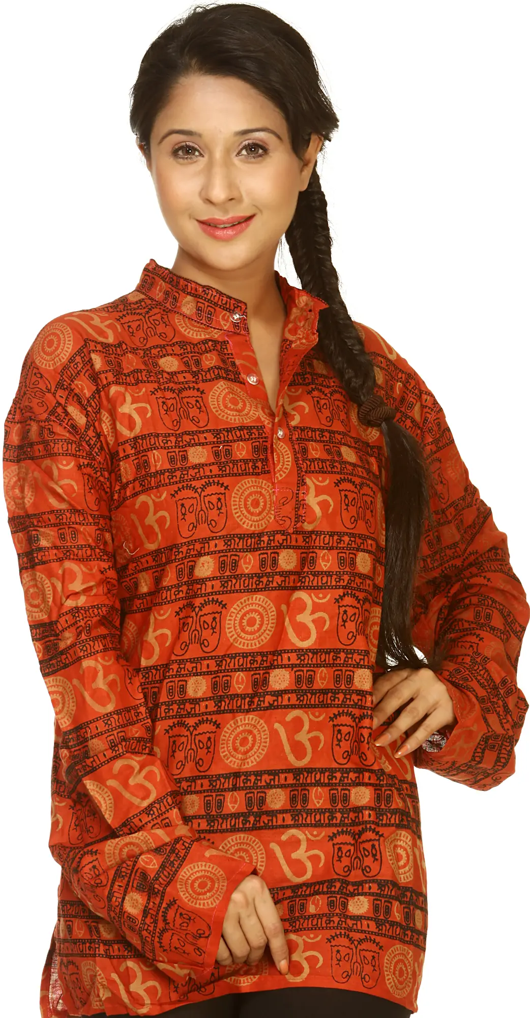 om printed kurtis