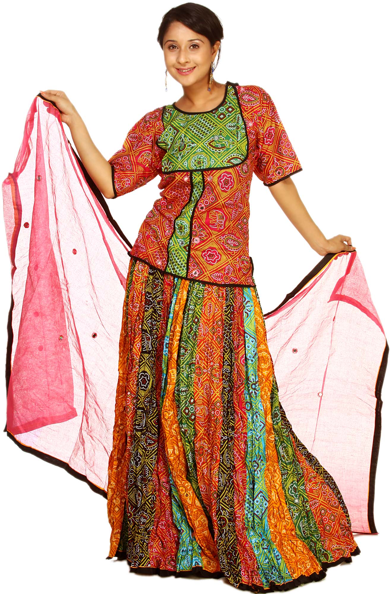 multi color ghagra