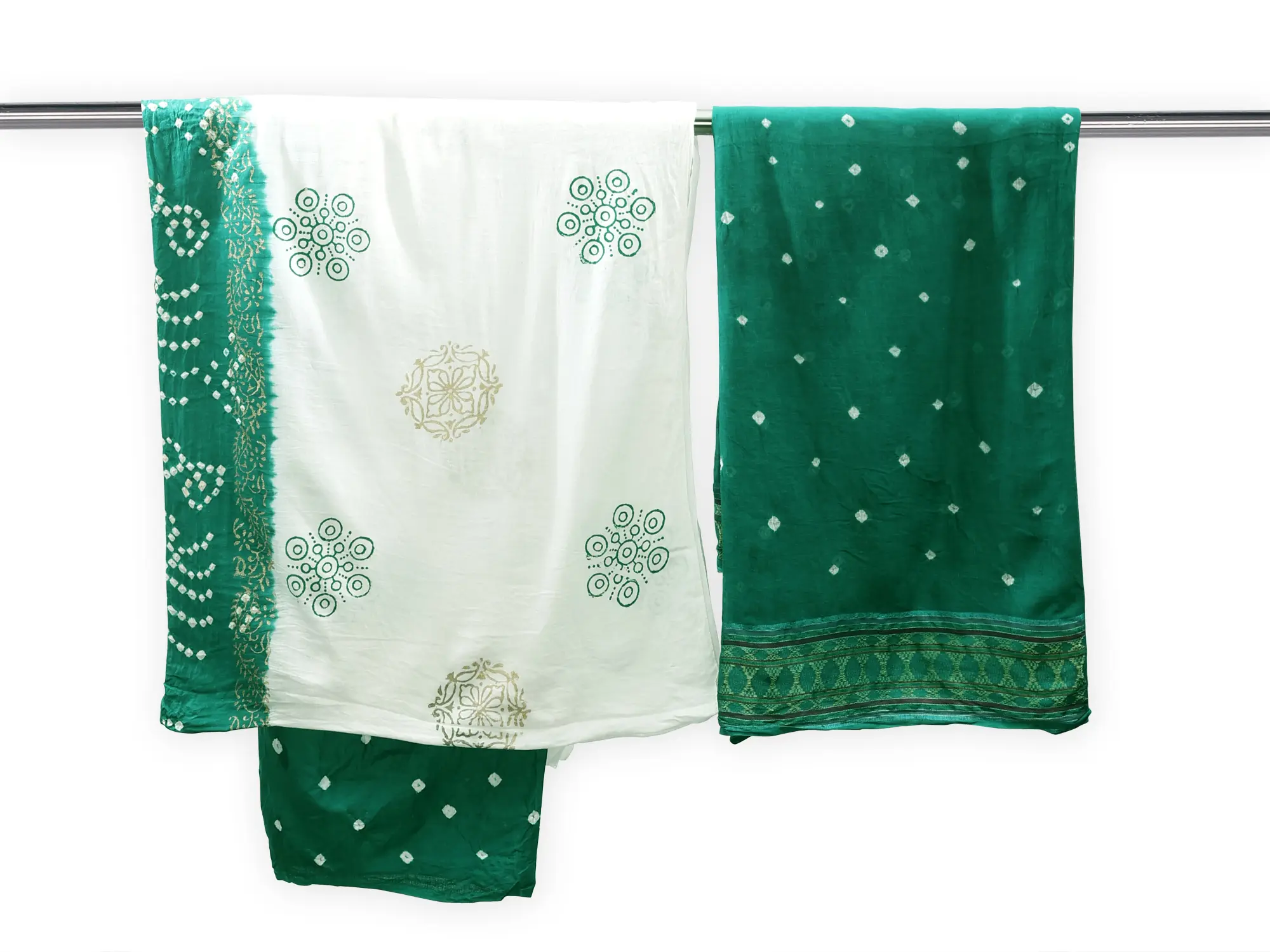 Bandhani Tie-Dyed Salwar Kameez Fabric from Gujarat
