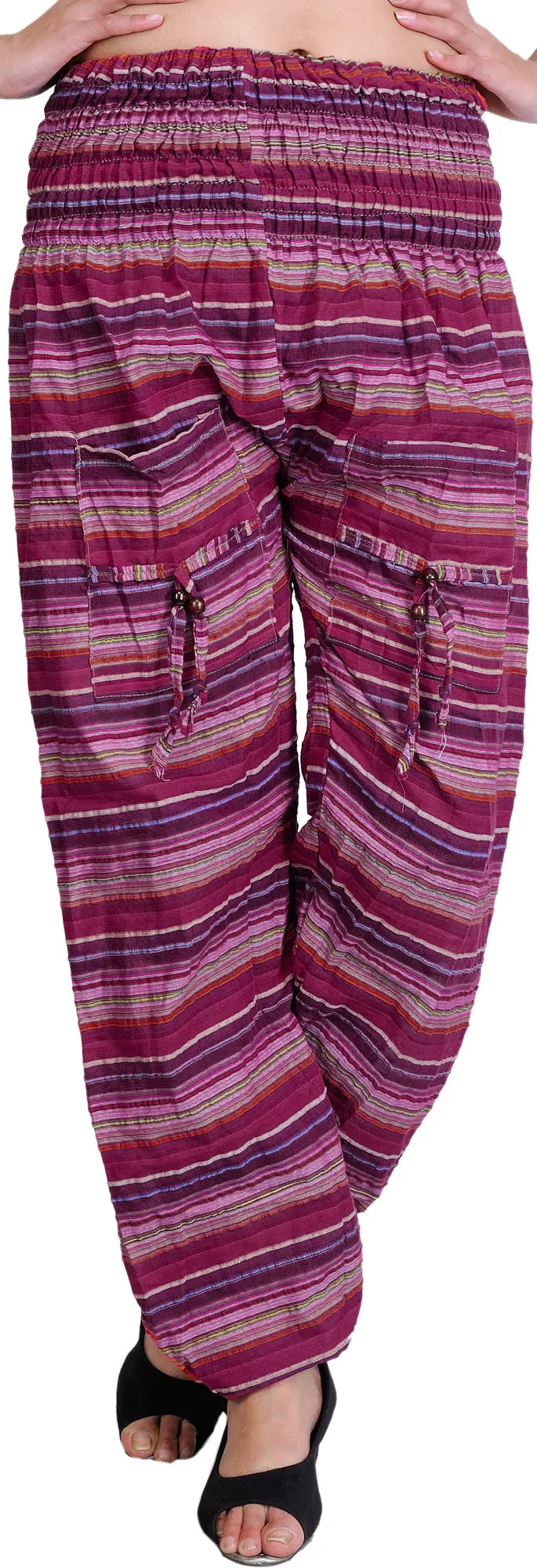 Woven Yoga Trousers with Front Pockets