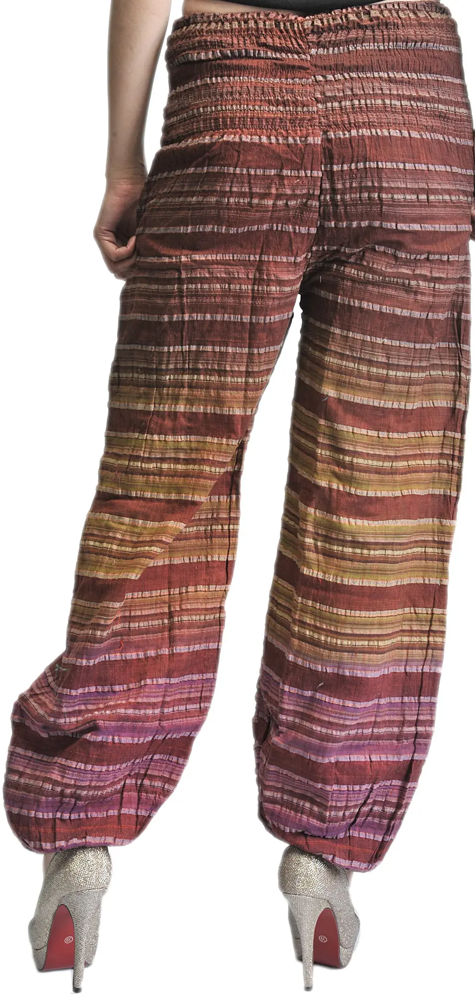 Woven Yoga Trousers with Front Pockets, alternate view