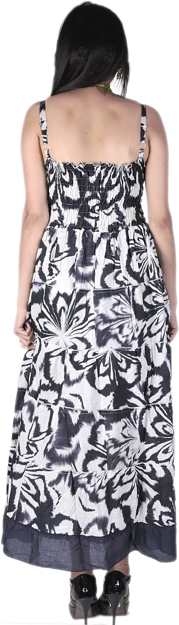 Ivory and Gray Barbie Dress with Printed Flowers, alternate view