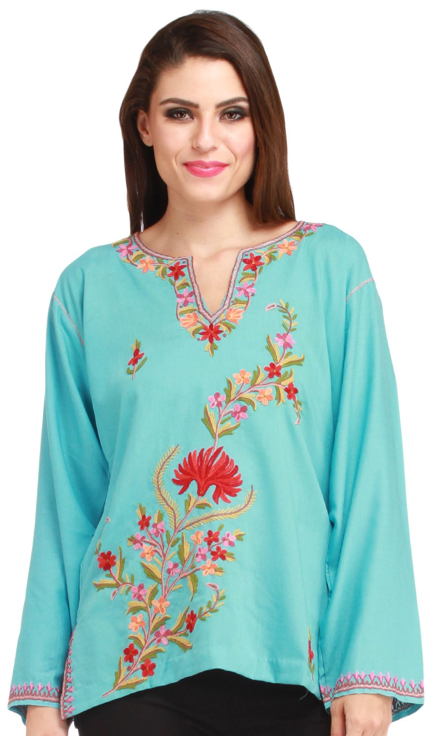 Simple Neck Embroidery Design For Kurtis