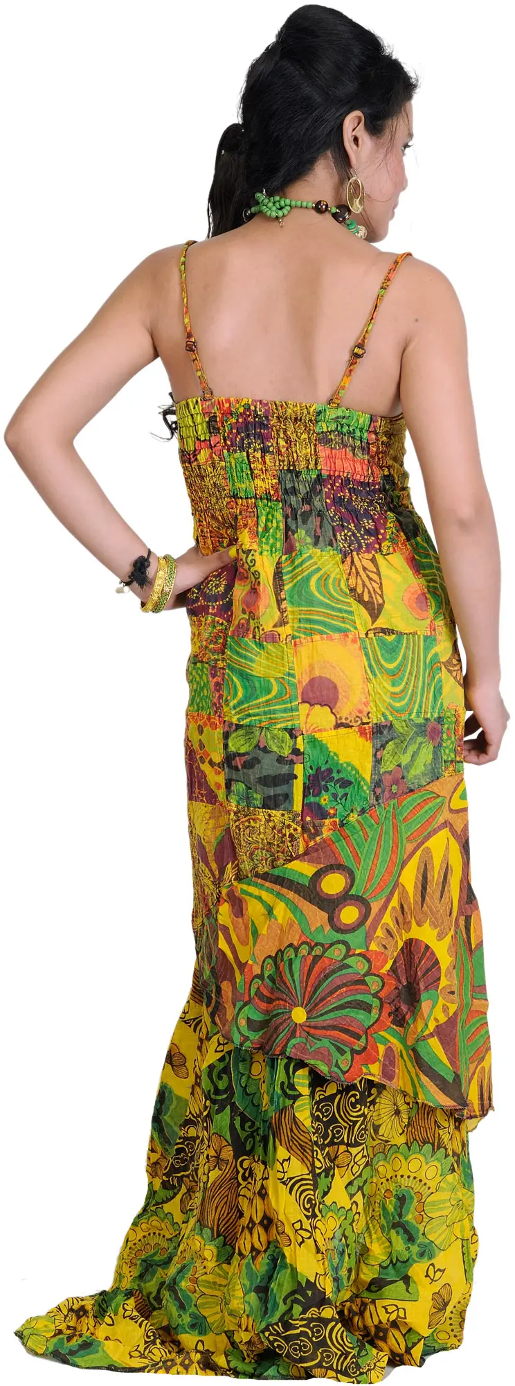 Patchwork Summer Dress with Random Prints, alternate view