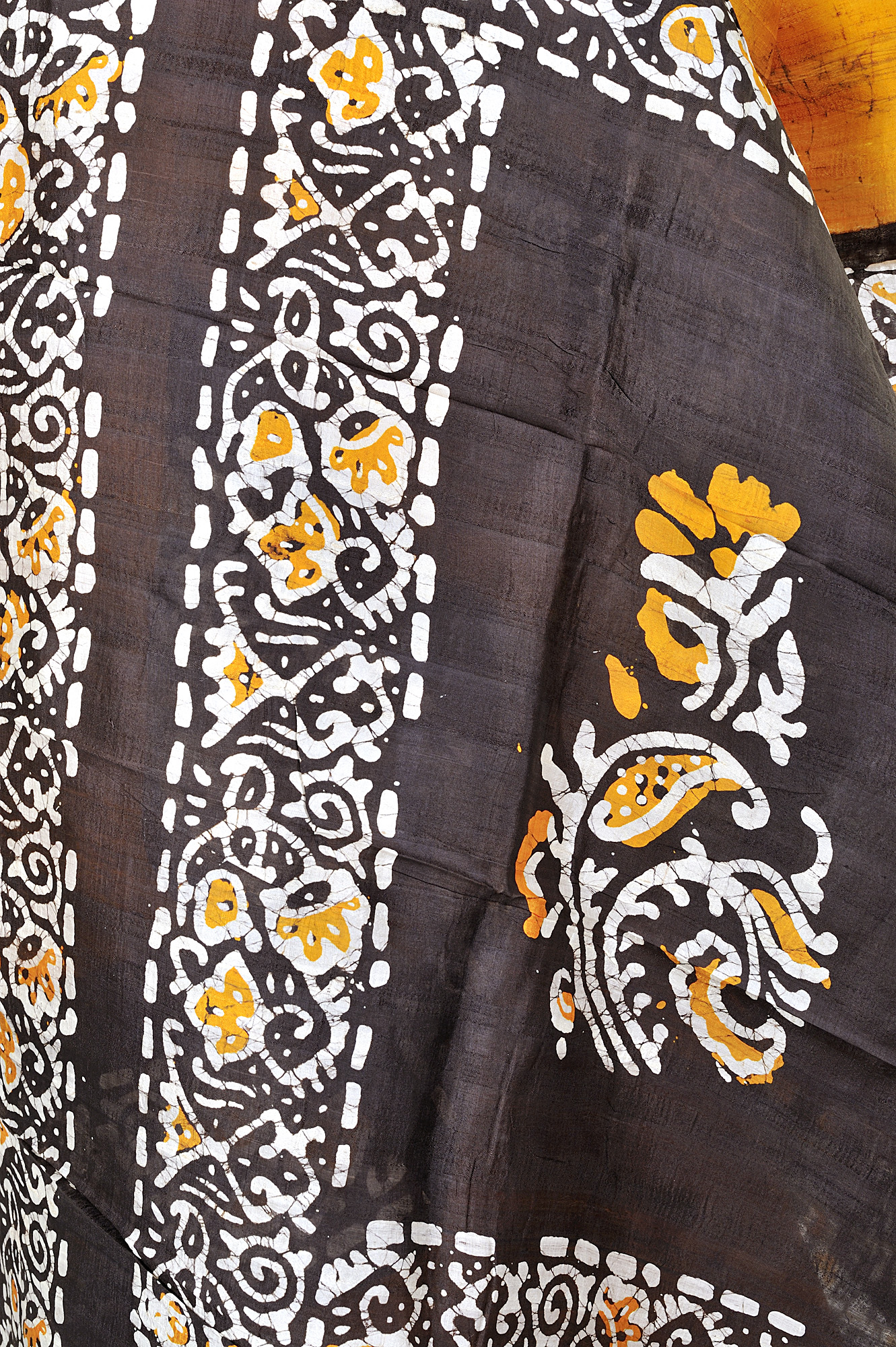Amber Batik Sari from Kolkata | Exotic India Art