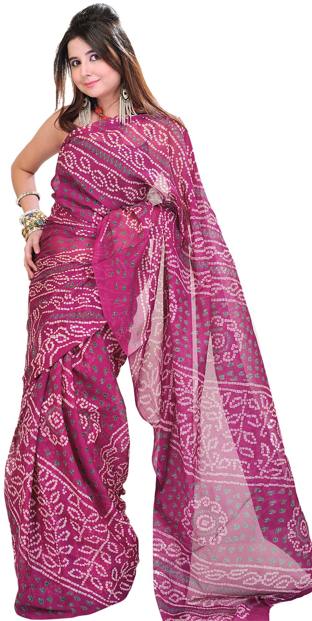 Bandhani Tie-Dye Sari From Jodhpur | Exotic India Art