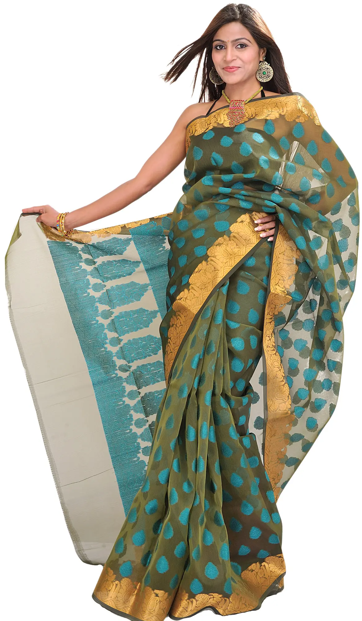 Banarasi Saree with Woven Bootis All-Over