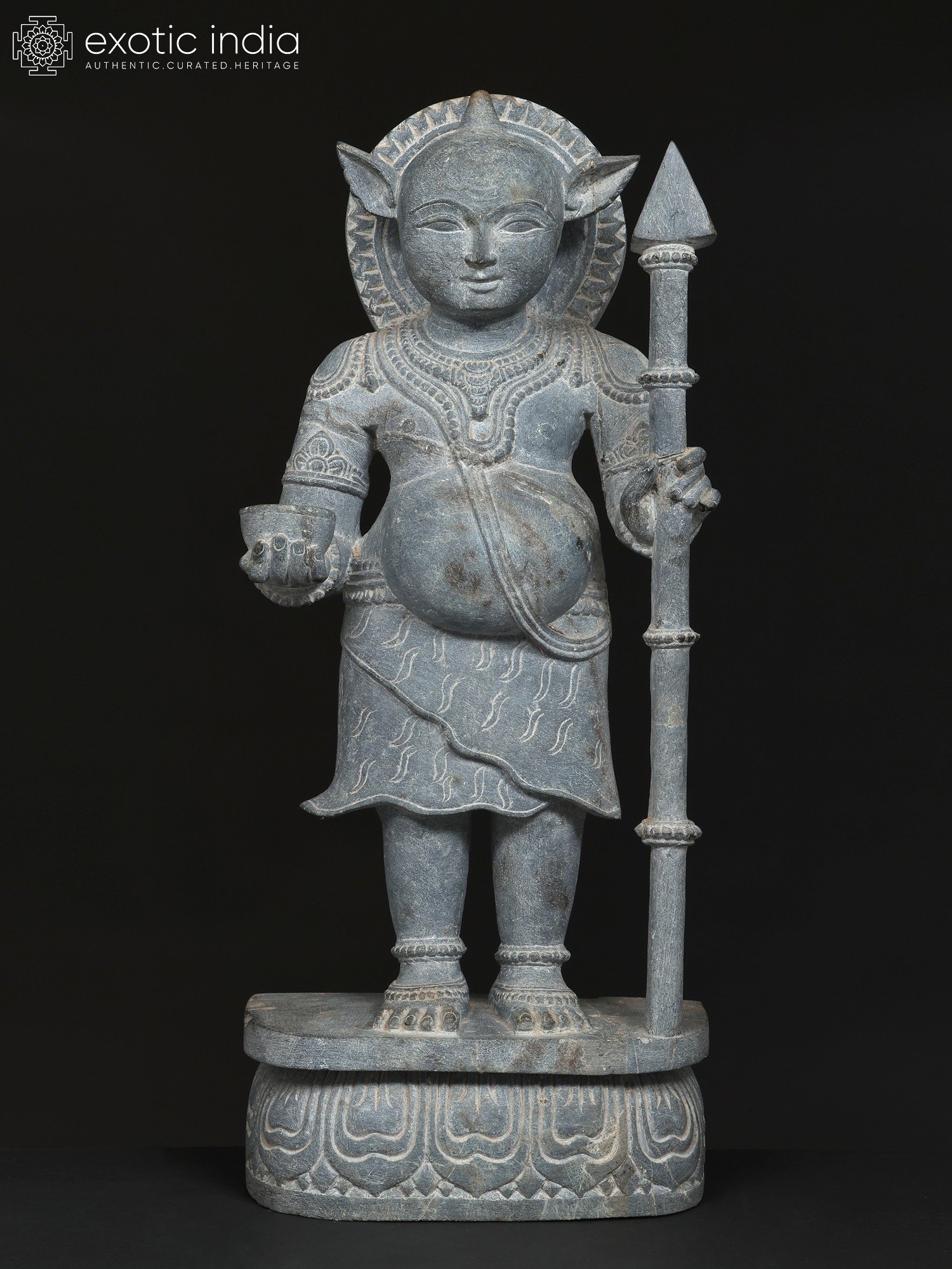 Carved Granite Nandi Bull From South India - 18th Century or Earlier Carved Granite Nandi Bull From South India - 18th Century or Earlier