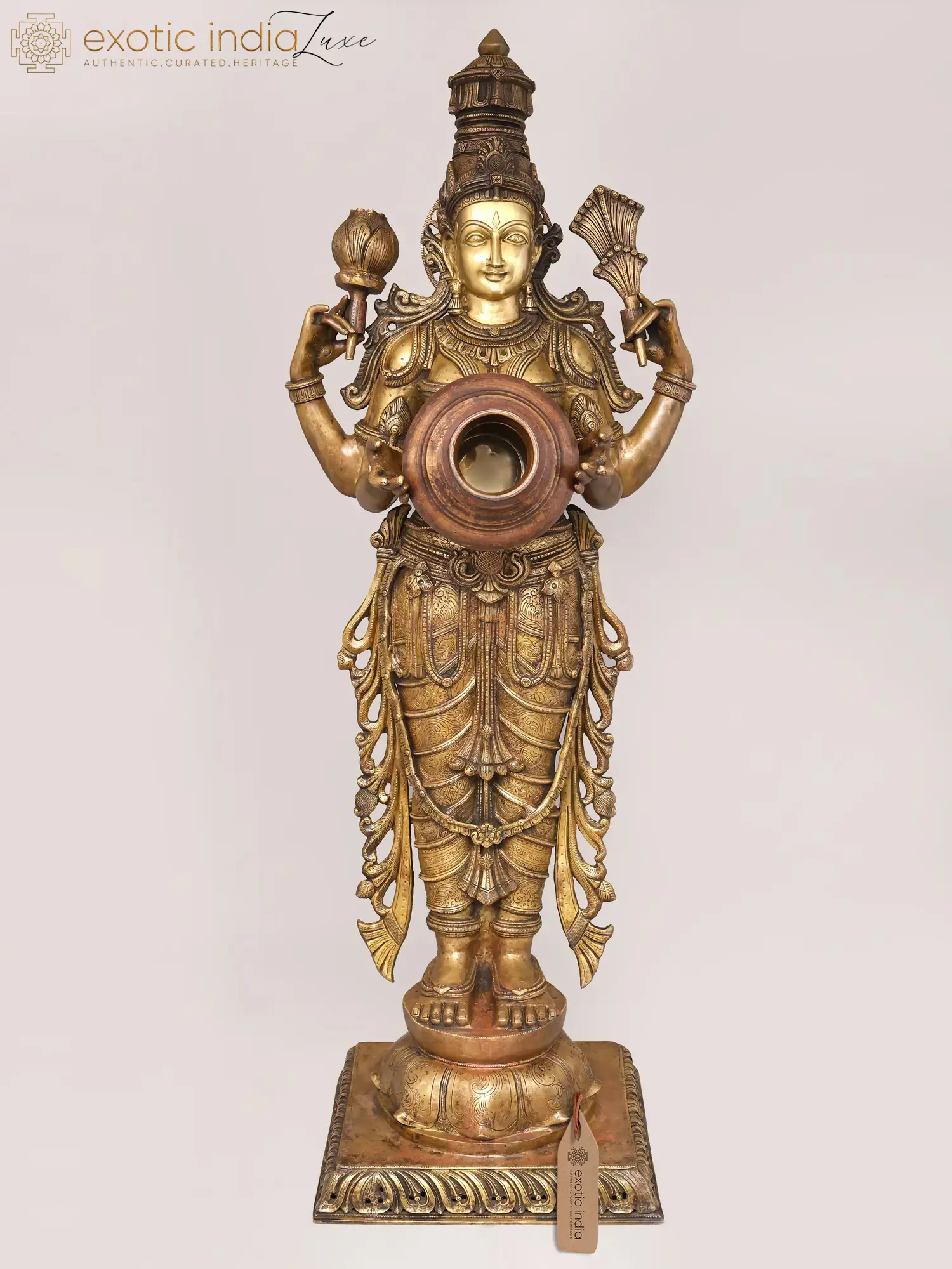 Goddess Lakshmi with Wealth Pot | Exotic India Art