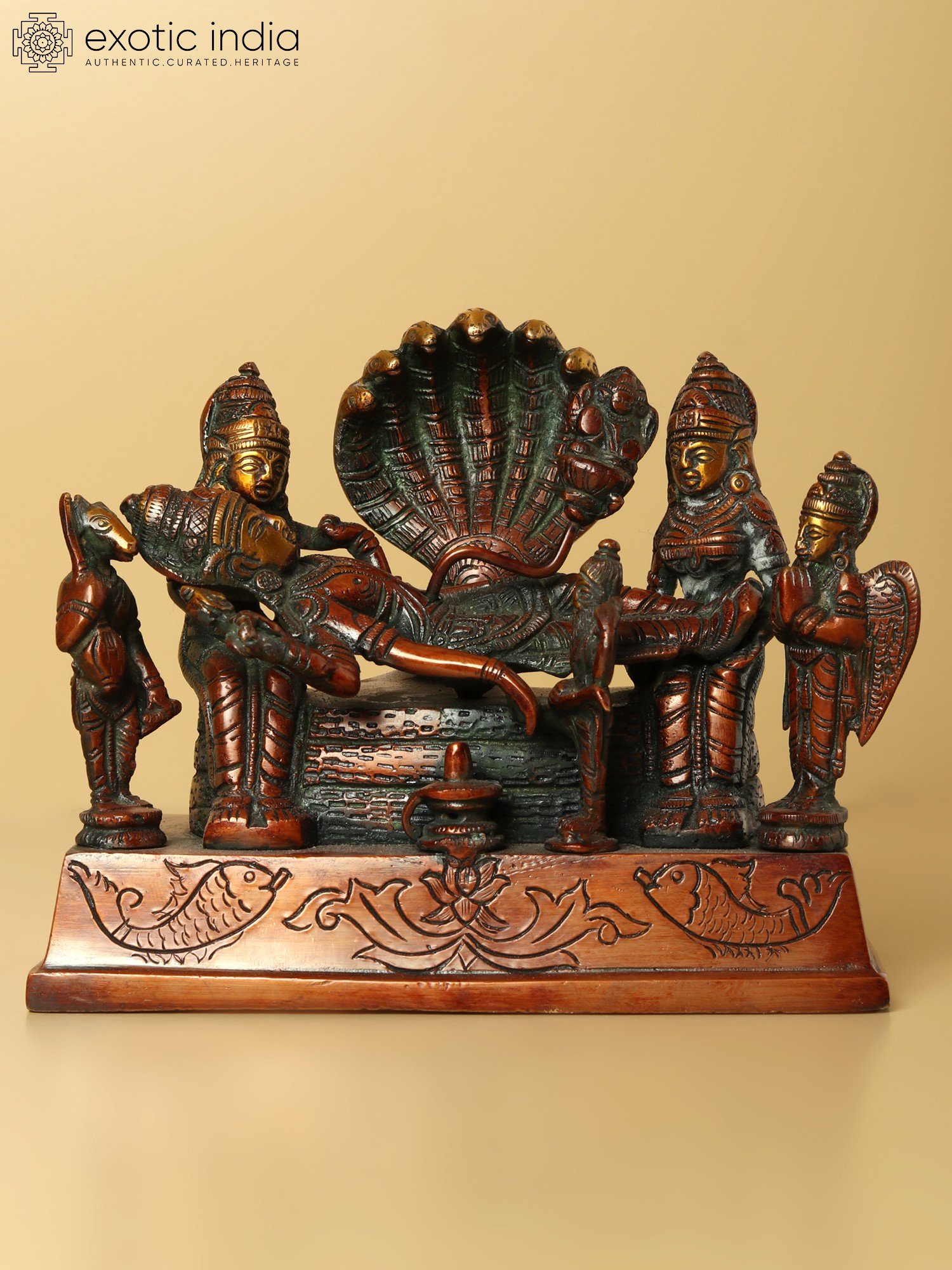 6 Hindu Gods Ganesha Shiva Brahma Vishnu Krishna Kartikeya Mini Brass  Statue Set