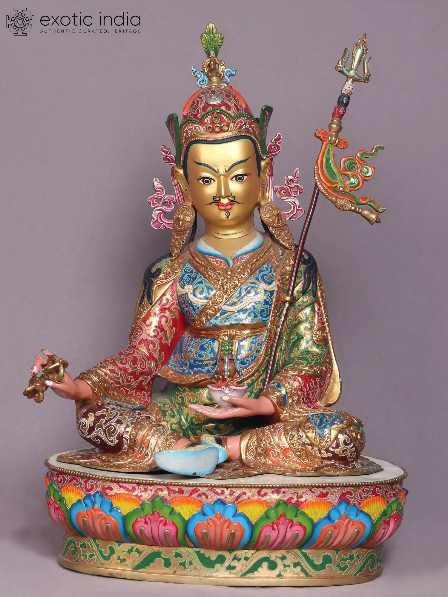 Guru Padmasambhava リトグラフ 限定版 exotic india Guru Padmasambava the Lotus Born (Brocadeless Thangka