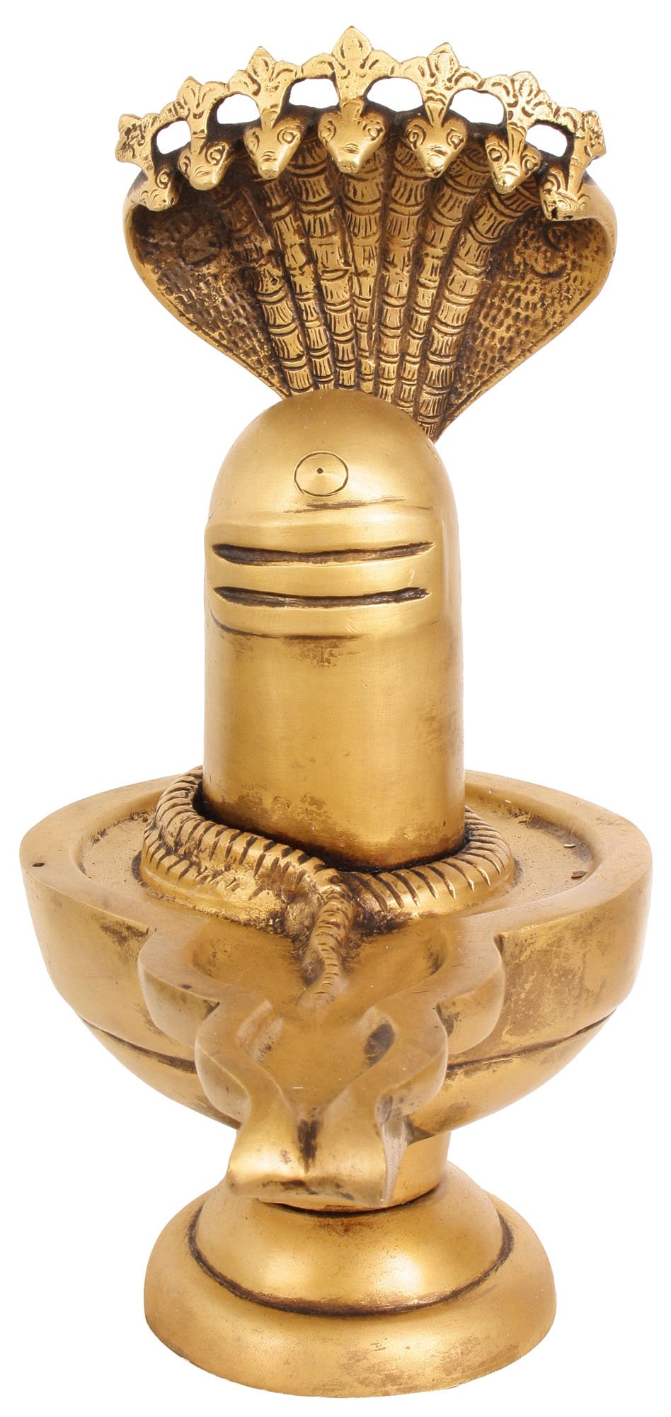 Shiva Linga with Seven-Hooded Snake Crowning It | Exotic India Art