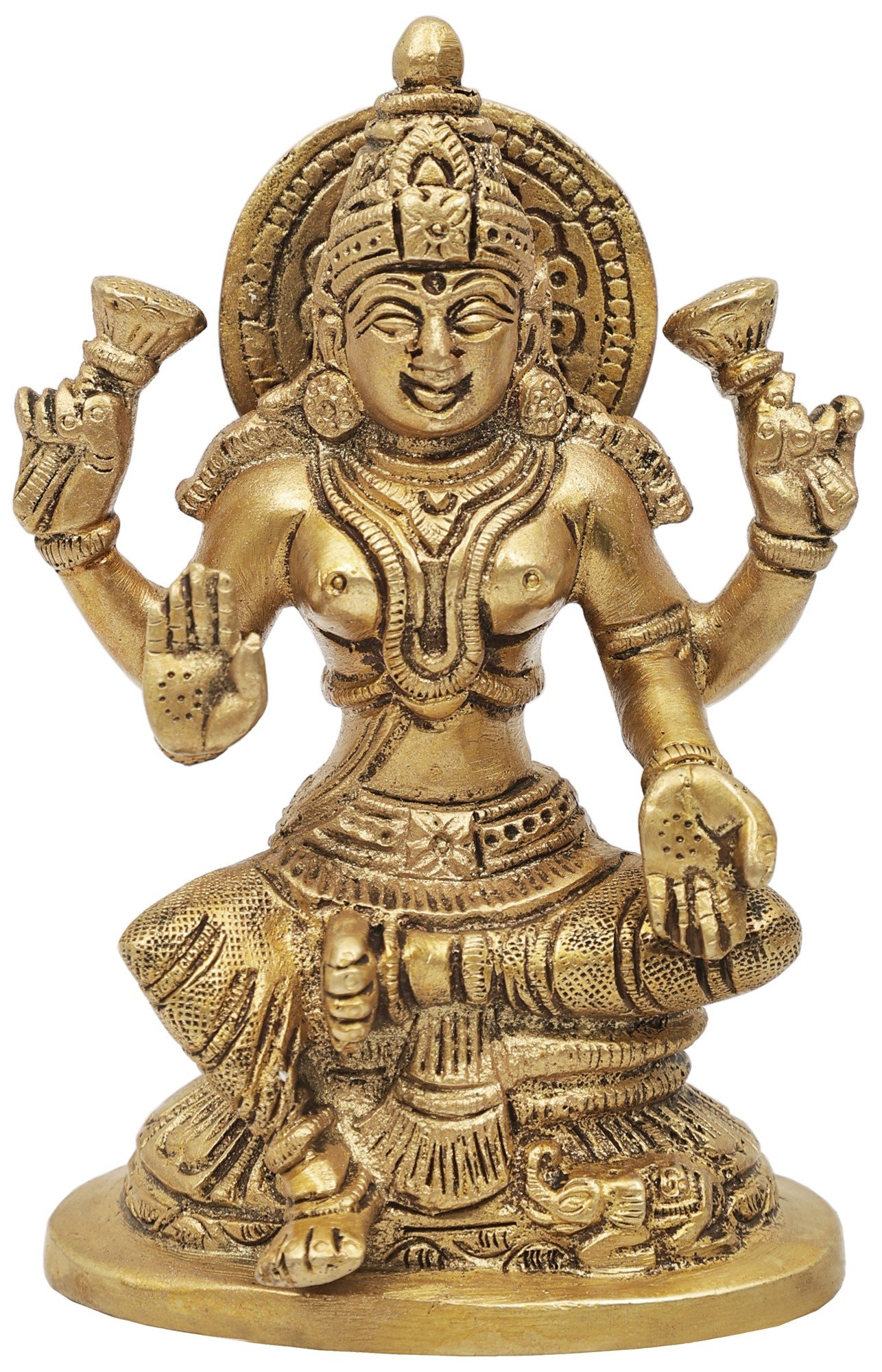 Goddess Lakshmi God Of Money Bronze Metal Made Sculpture Handmade Free Shipping