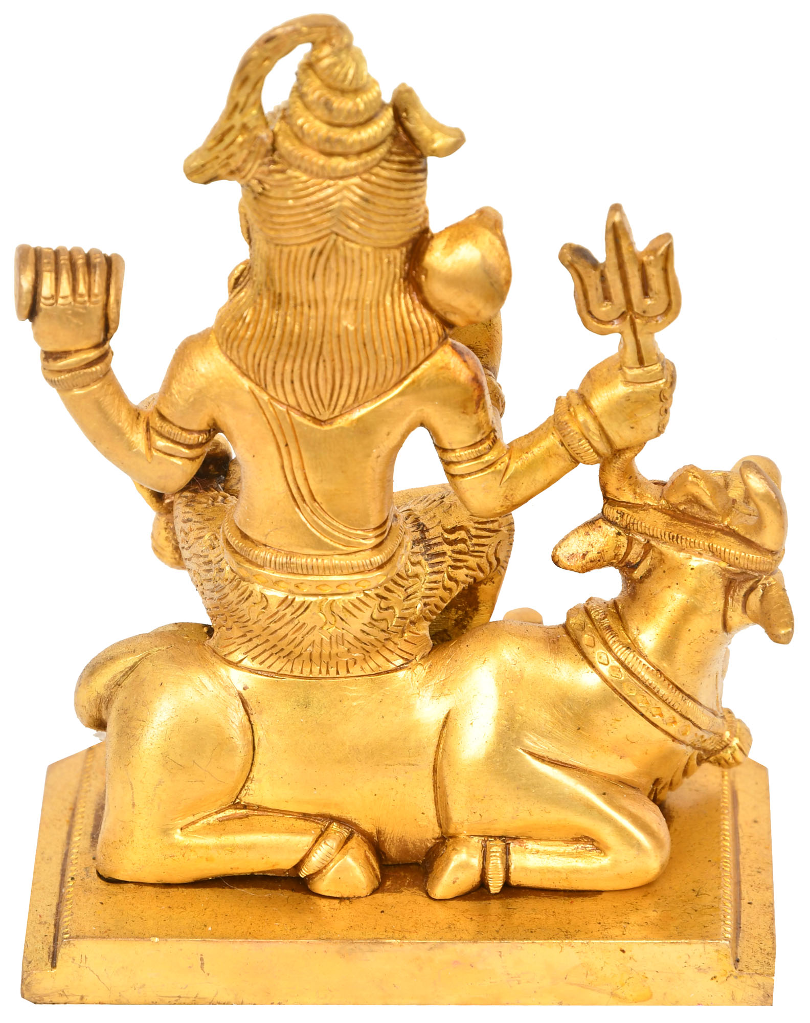 5 Lord Shiva Seated On Nandi With Shiva Linga In Brass Handmade