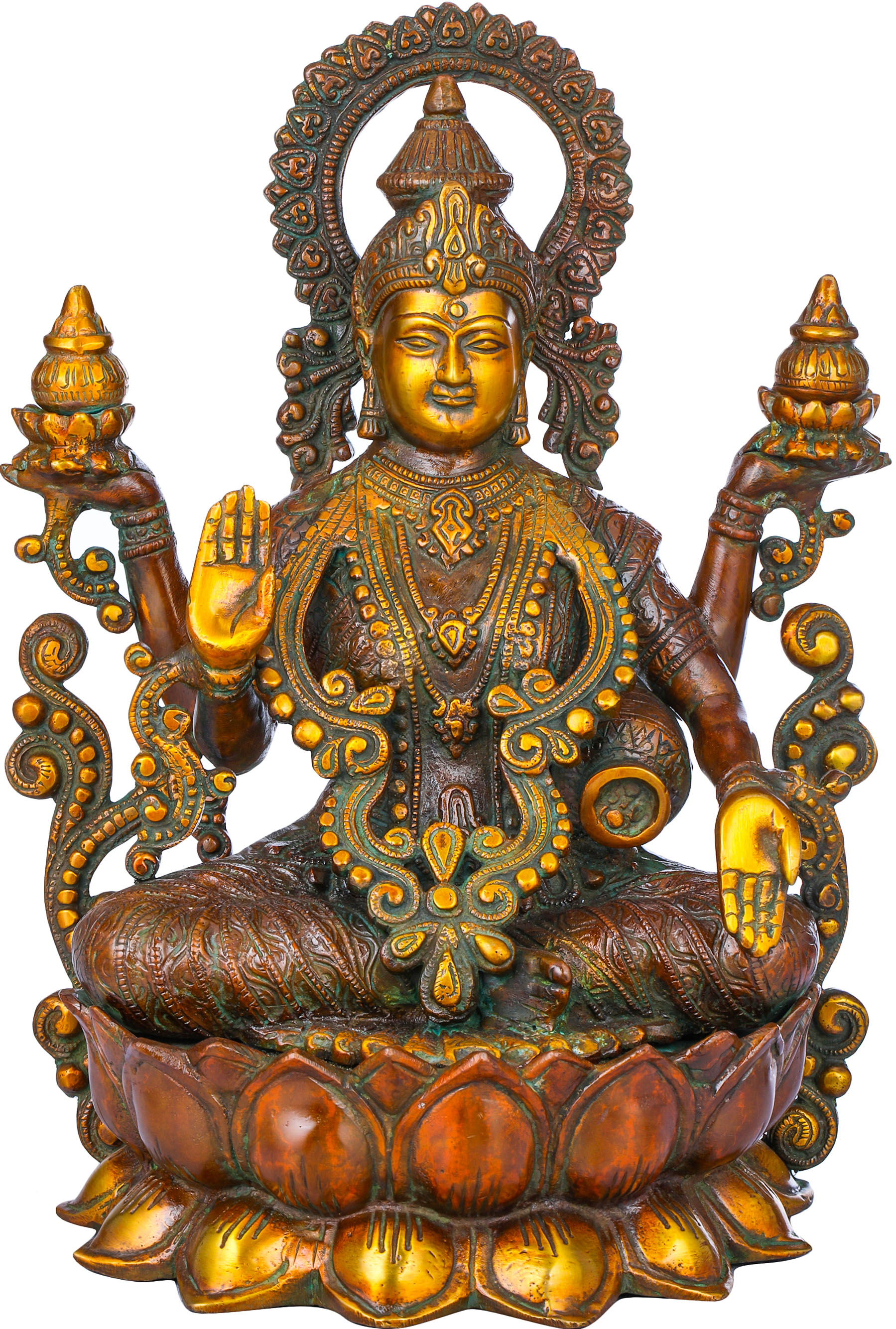 Gangesindia Vishnu Priya Goddess Lakshmi Brass Sculpture
