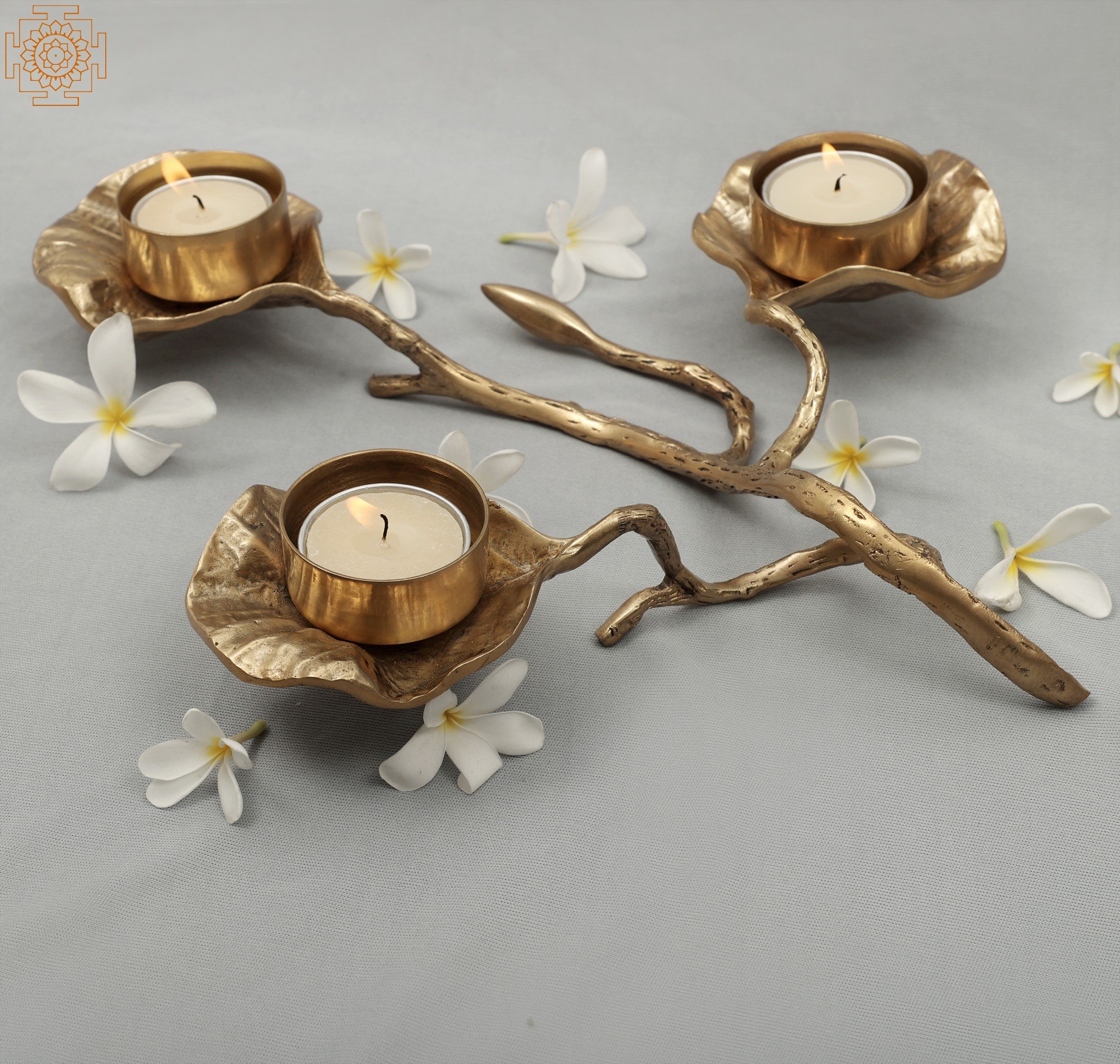 Elegant Brass Designer Leaf Candle Holder | Handmade | Home Decor ...