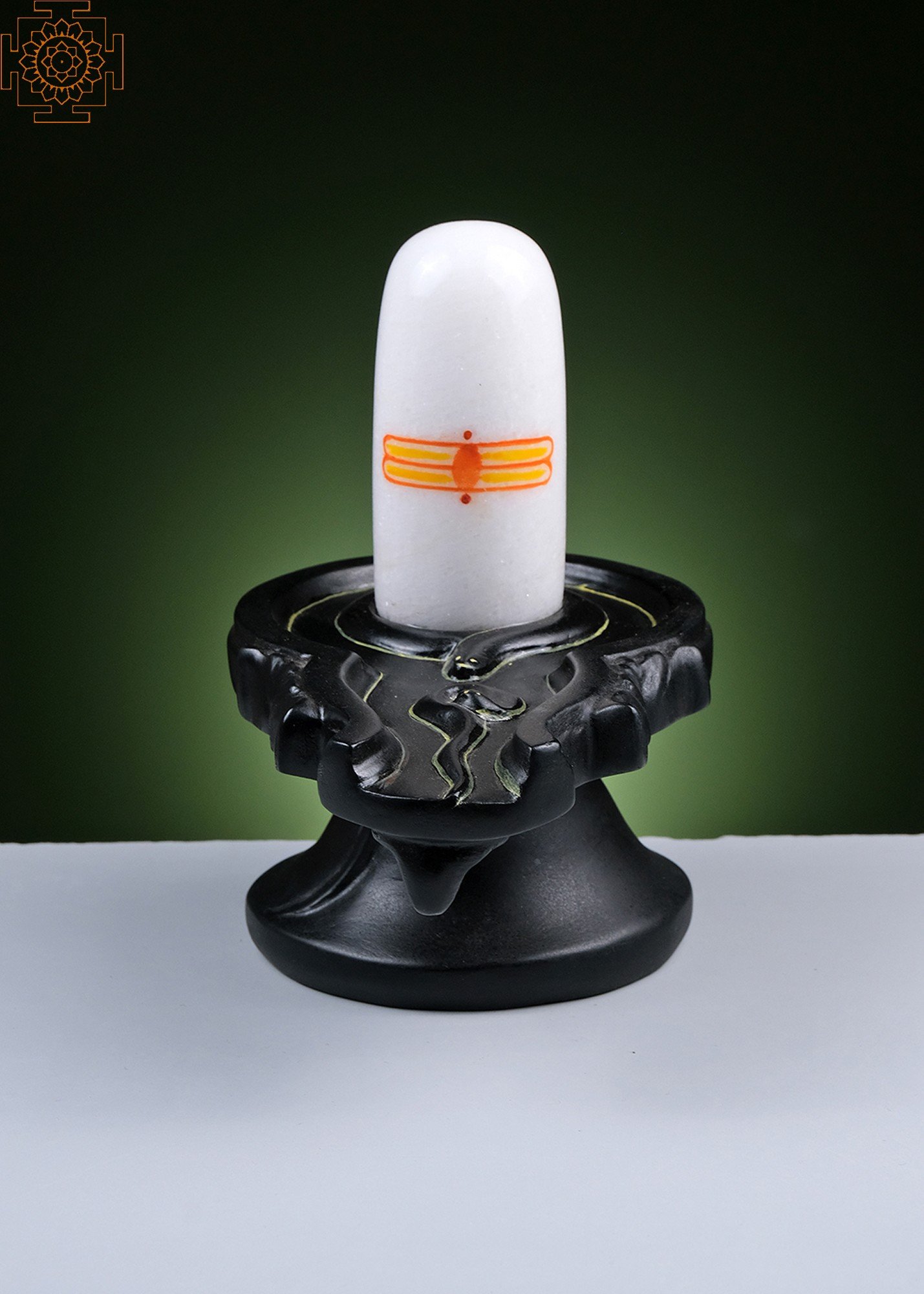 Indian Pooja Marble Shiva Lingam Shivling 5 Inch Black 