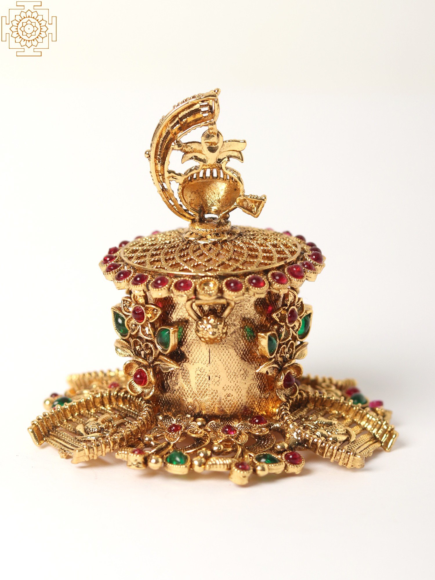 Lord Ganesha Design Sindoor Box with Multicolor Stone Work | Exotic ...