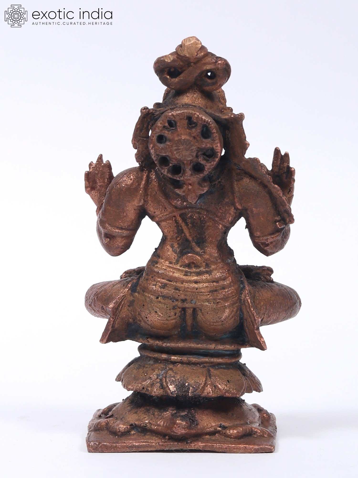 3" Small Maharishi Veda Vyasa | Copper Statue | Exotic India Art