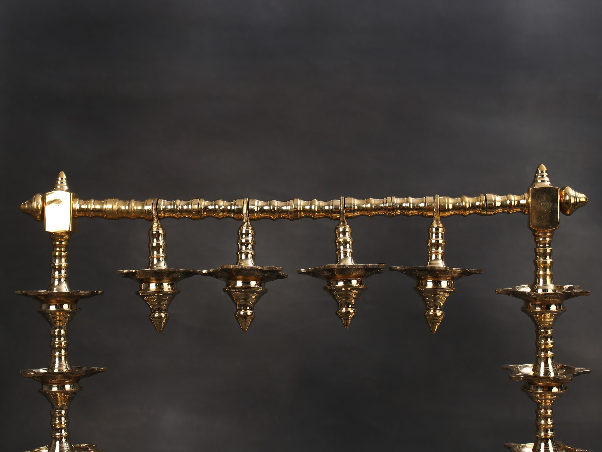 19" DualStand Multiple Wicks Lamp Brass Exotic India Art