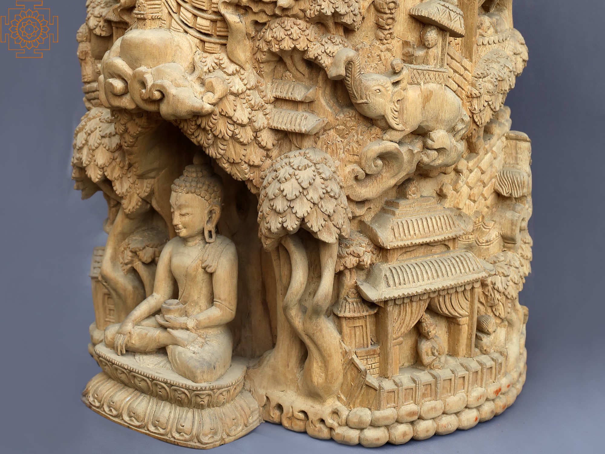 15'' Medicine Buddha Nepal Handicraft Wooden Nepalese Handicrafts