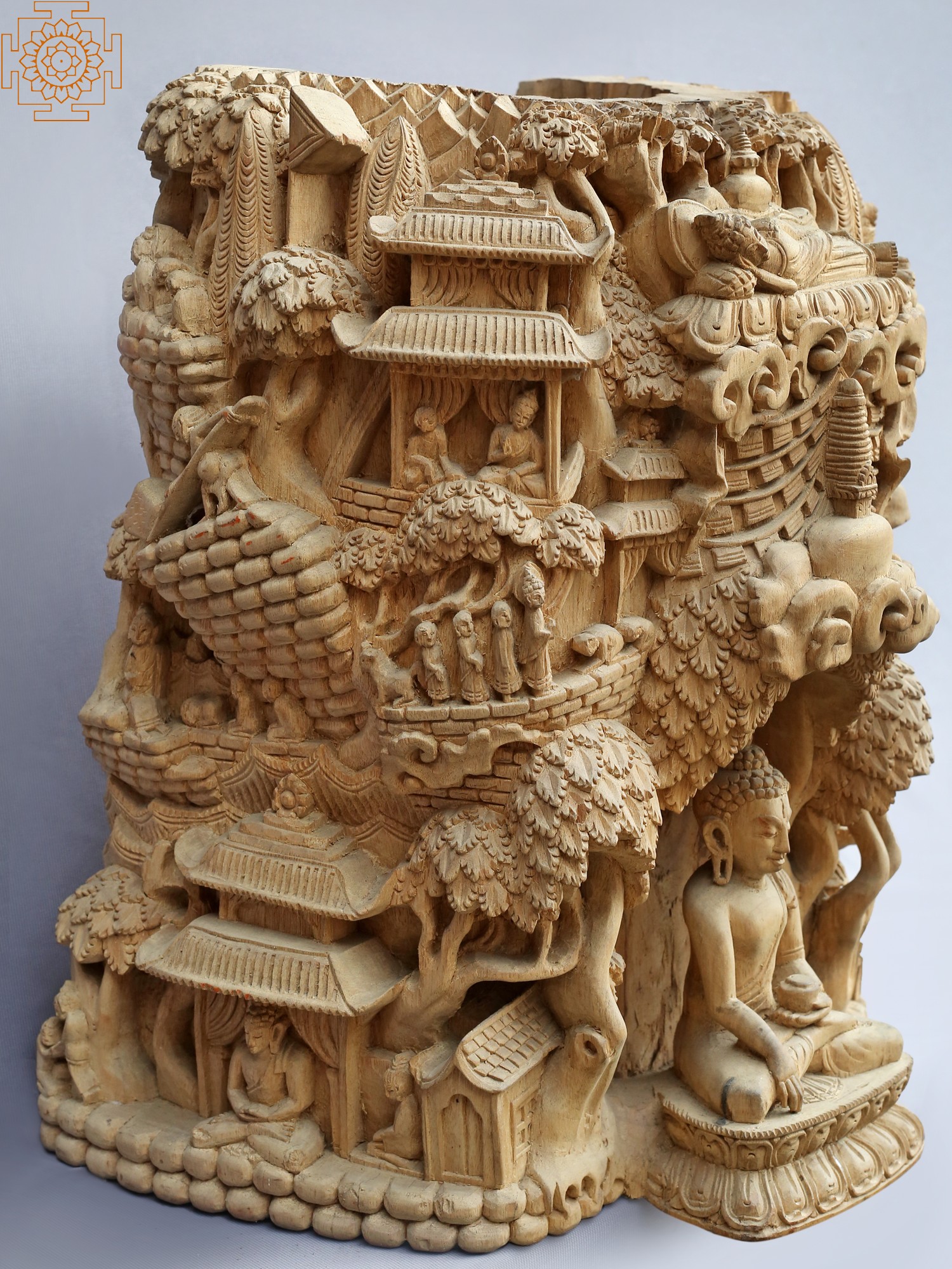 15'' Medicine Buddha Nepal Handicraft Wooden Nepalese Handicrafts