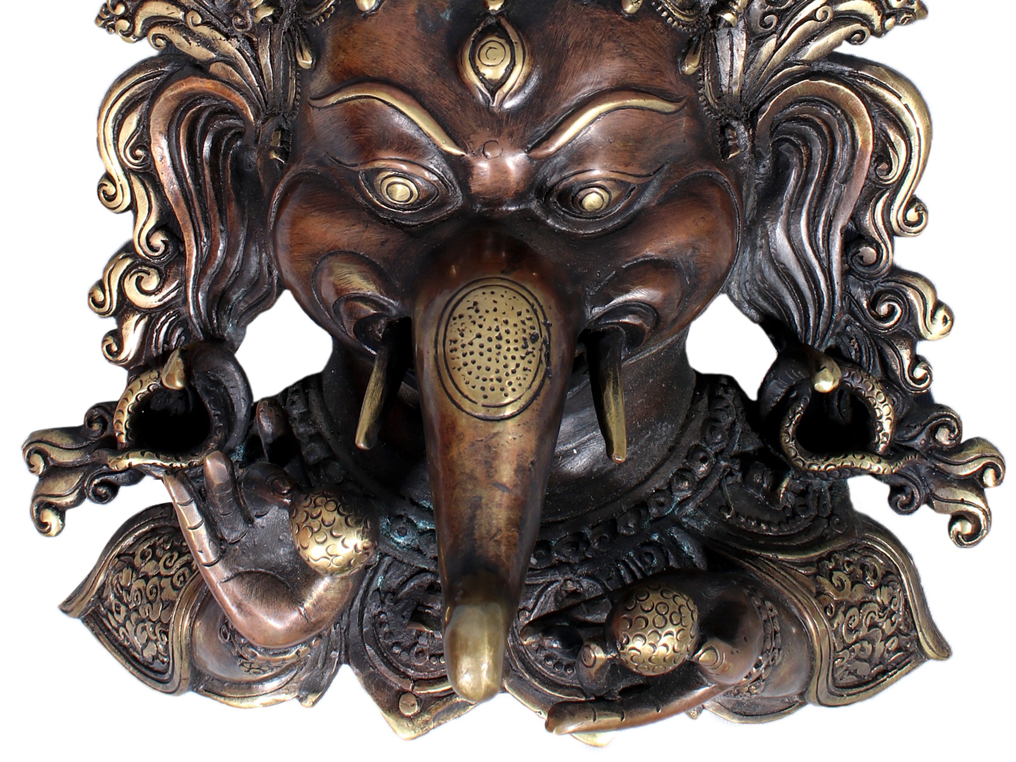 11" Lord Ganesha Face Mask from Nepal Exotic India Art