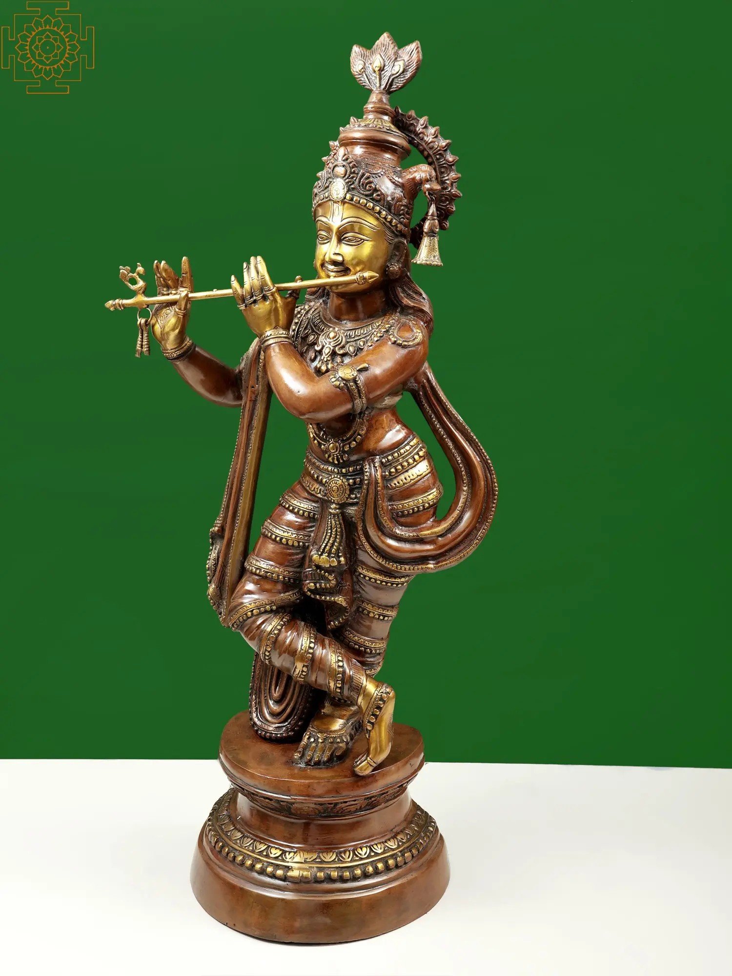 SataanReaper PresentsBrass Flute Playing Krishna Statue Golden#SR-0128 6 X 2 X 2 SataanReaper PresentsBrass Flute Playing Krishna Statue Golden#SR-0128 6 X 2 X 2