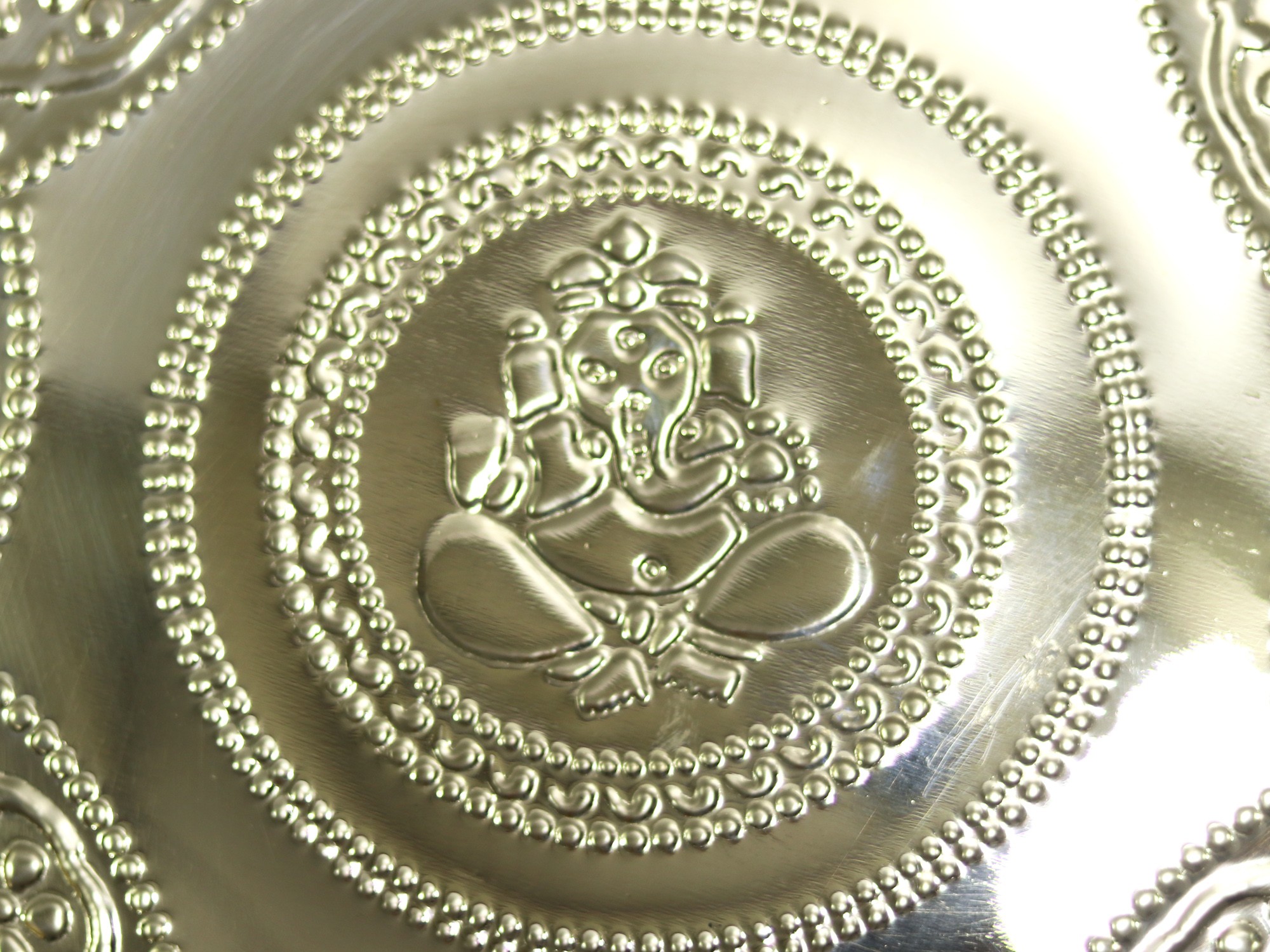 8 Goddess Lakshmi Puja Thali in Brass, Handmade, Made in India, Exotic  India Art