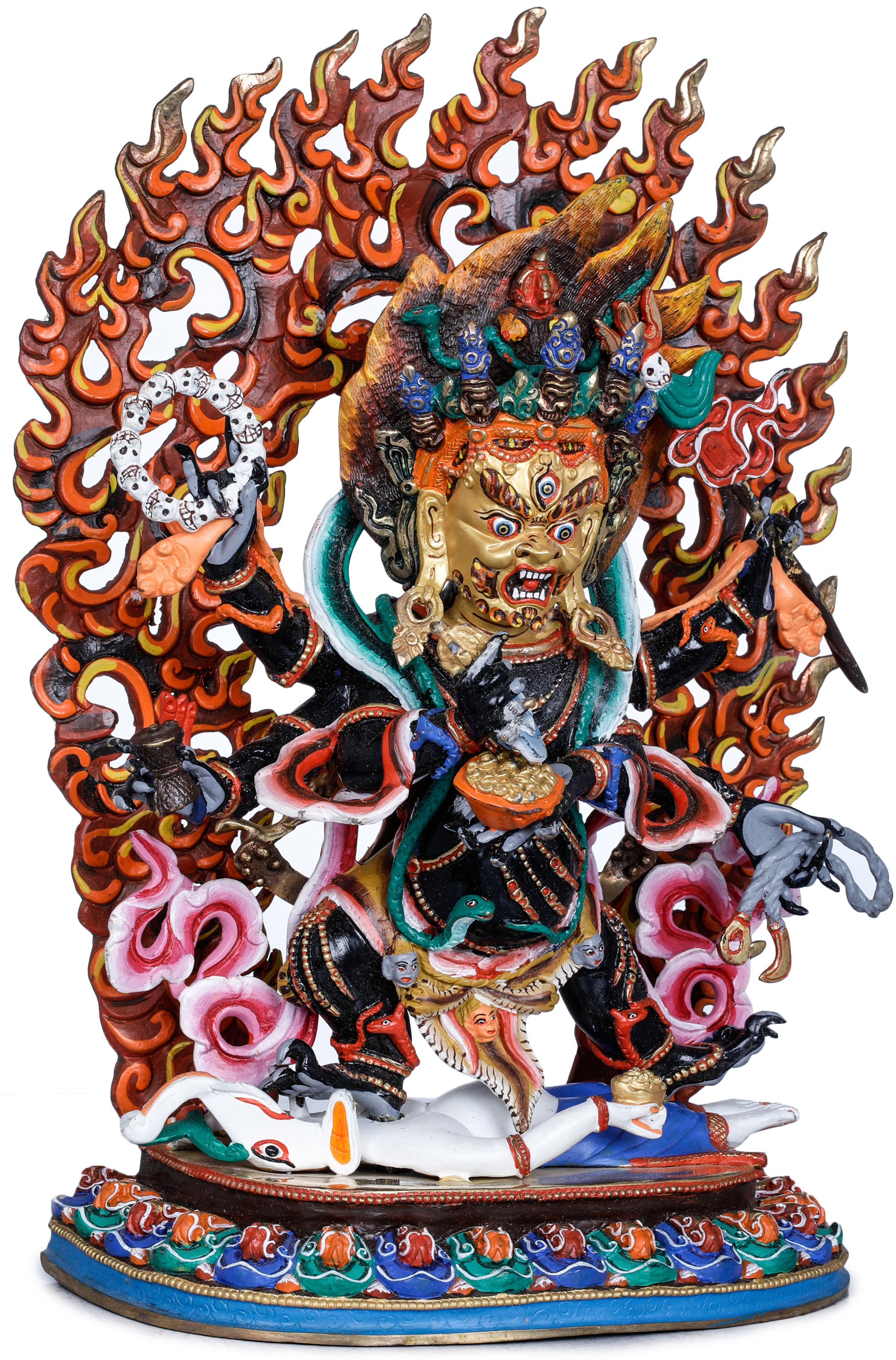 Six Armed Mahakala (Made in Nepal) Tibetan Buddhist Deity | Exotic ...