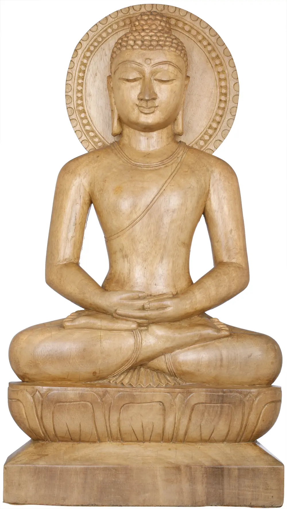 DHYANARSH Hand Crafted Lord Buddha Wood Idol 