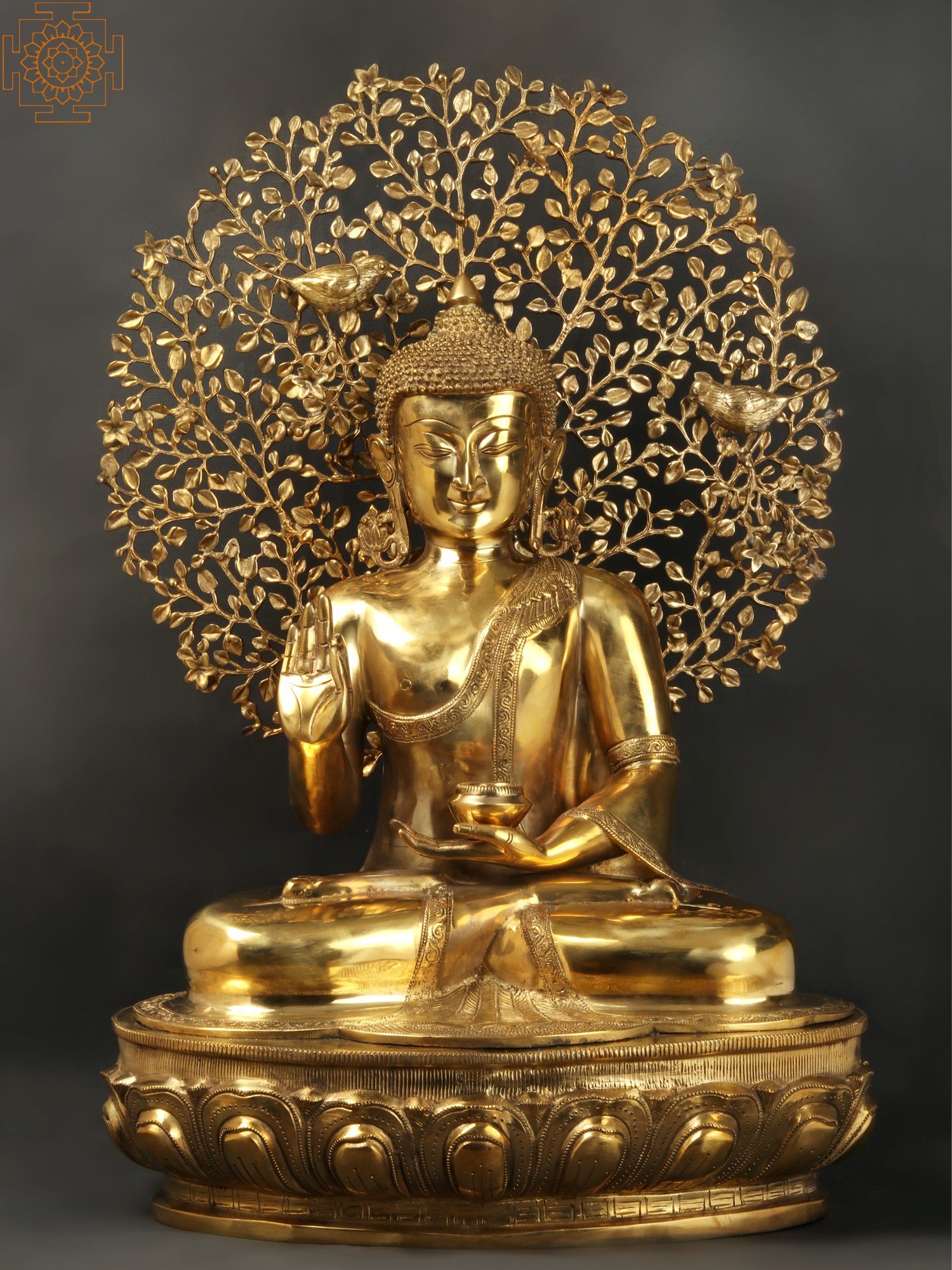 Lord Buddha Attaining Spiritual Enlightenment Under The Bodhi Tree ...